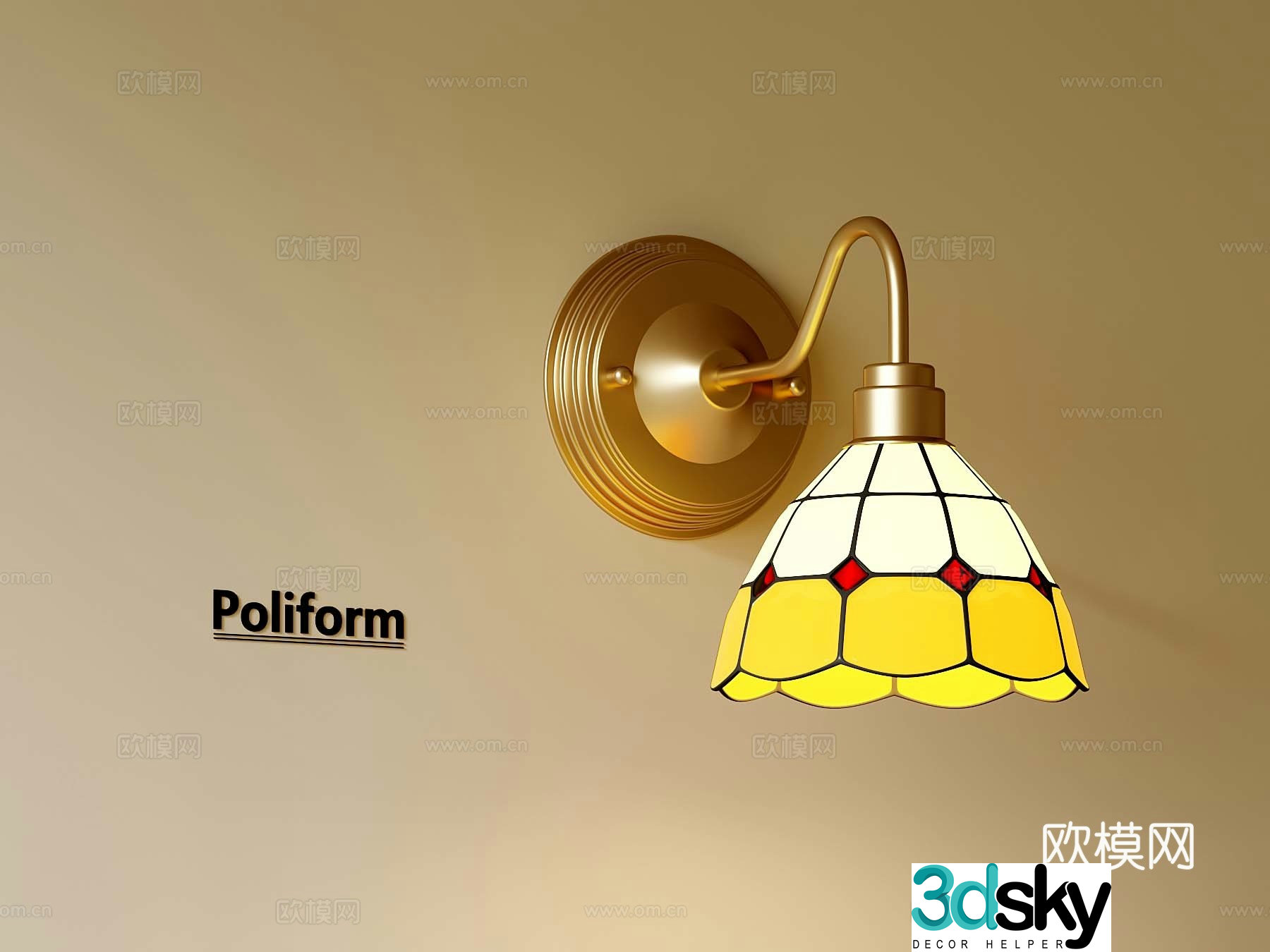 15 French wall lamp decorative lamp 3d model