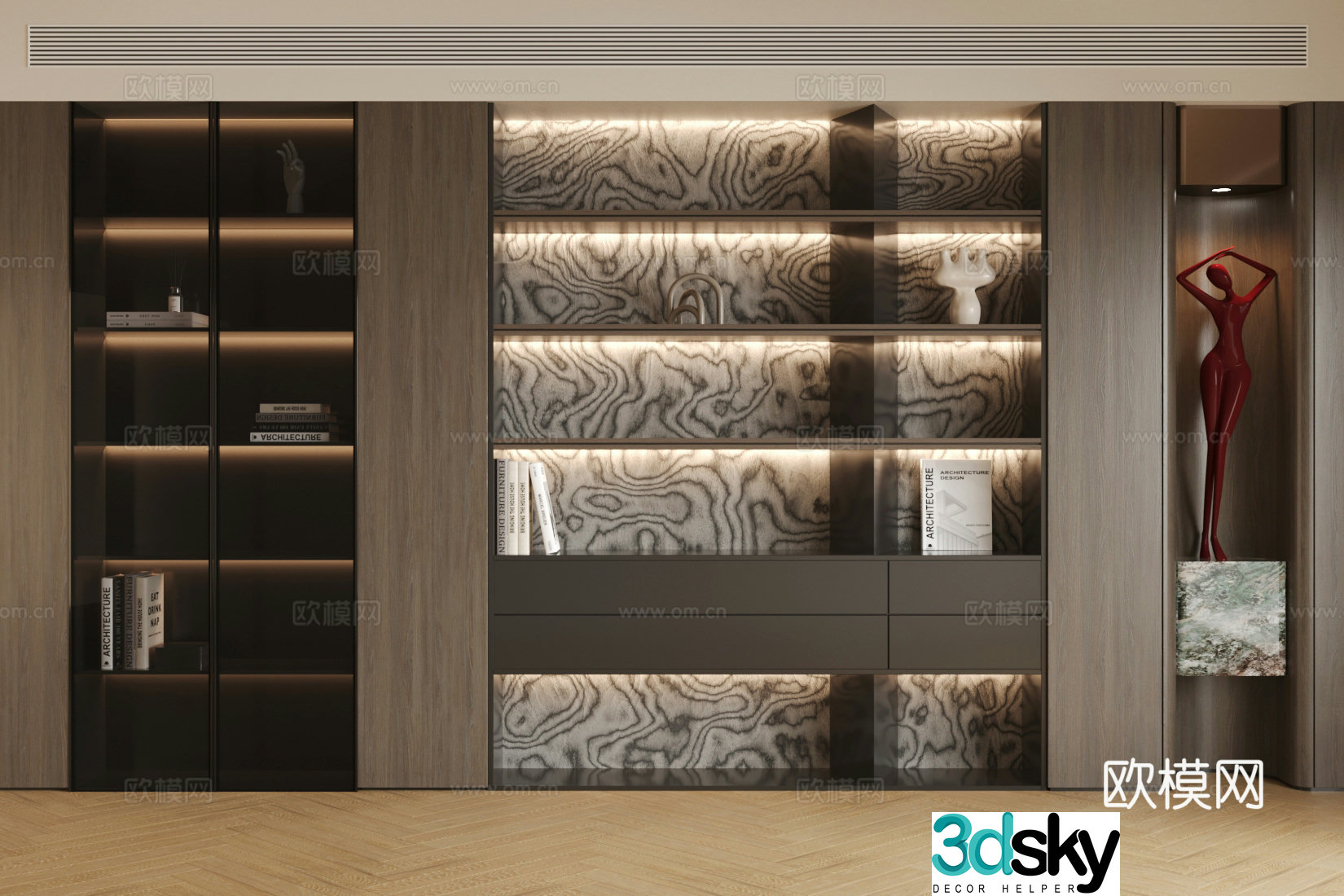 Modern Italian decorative cabinet Finished decoration cabinet Light luxury Italian decorative cabinet Decorative cabinet ornament 3D model