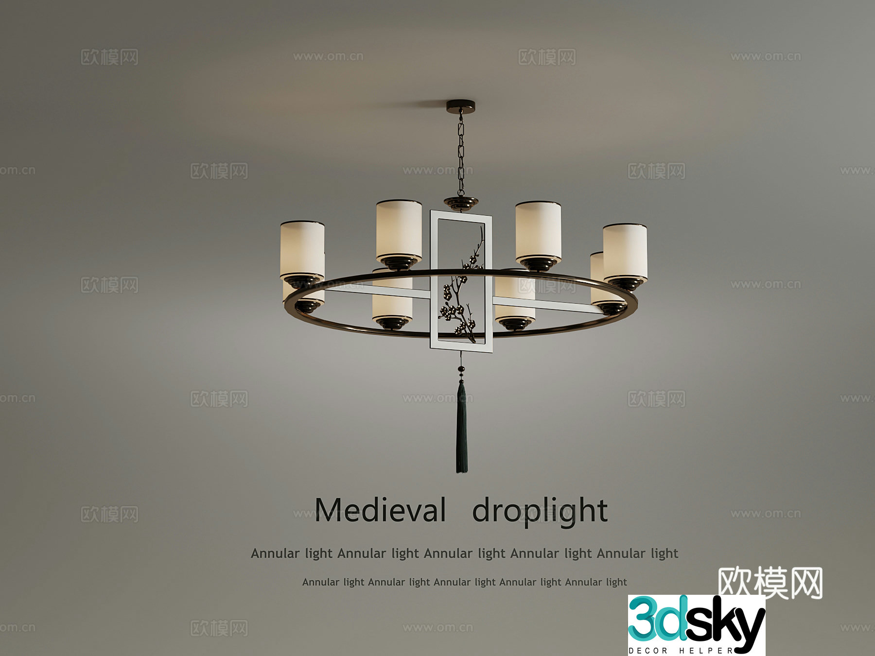 23 new Chinese chandeliers bedroom chandeliers 3D model