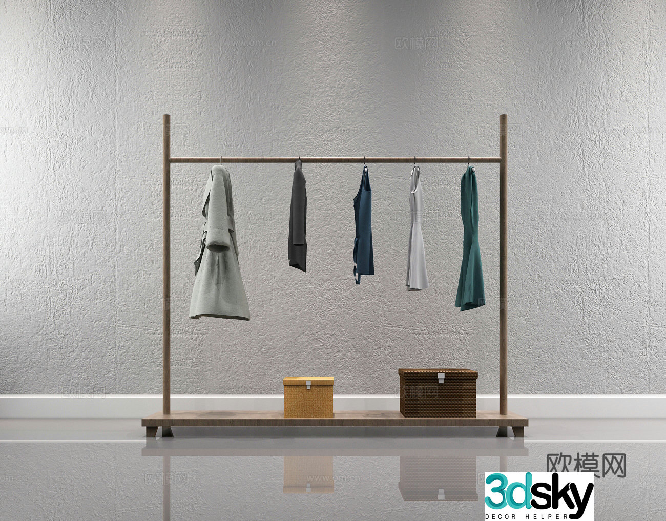New Chinese style Chinese clothes hanger clothes model 3D model