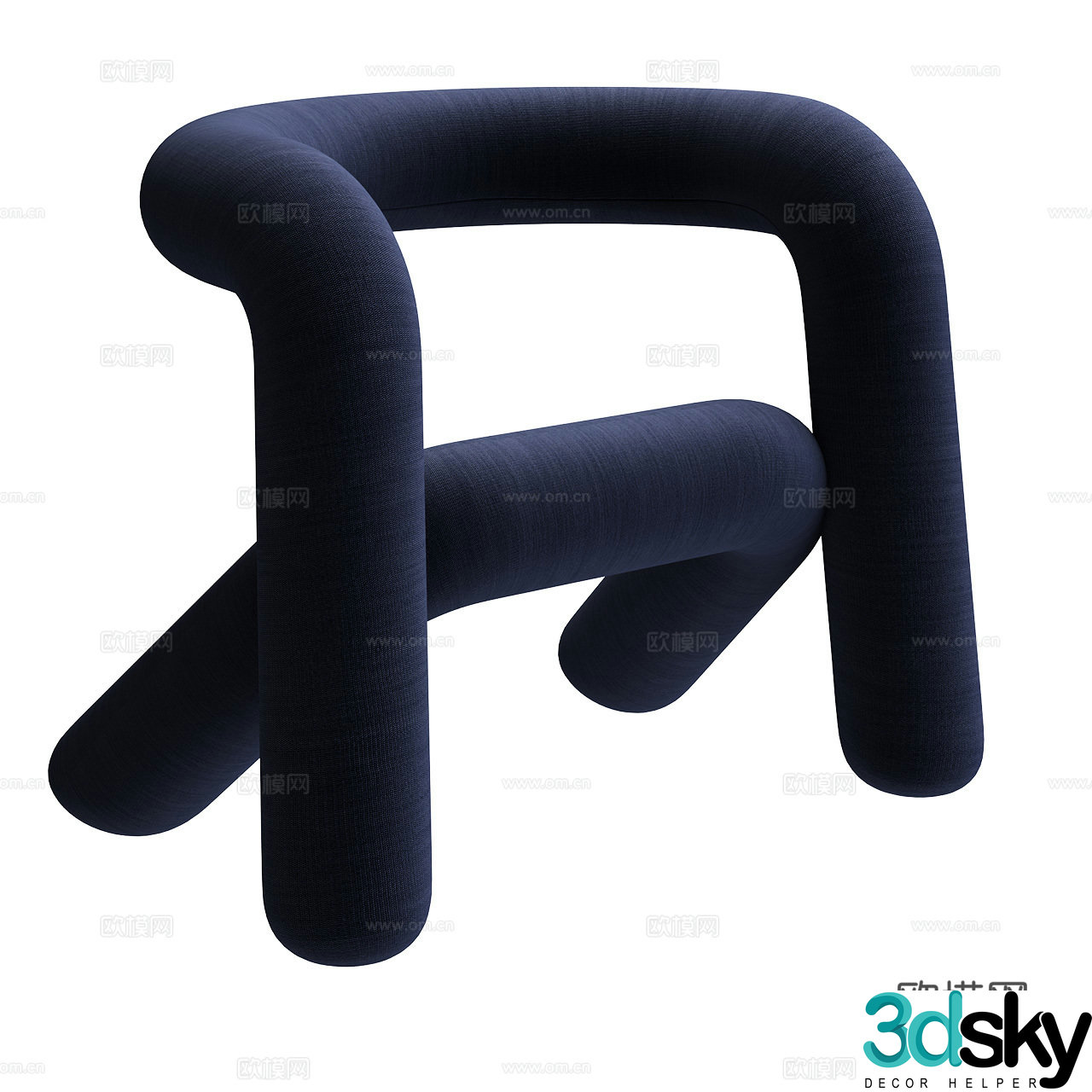 Moustache Modern leisure chair Internet celebrity leisure chair Fabric leisure chair 3d model