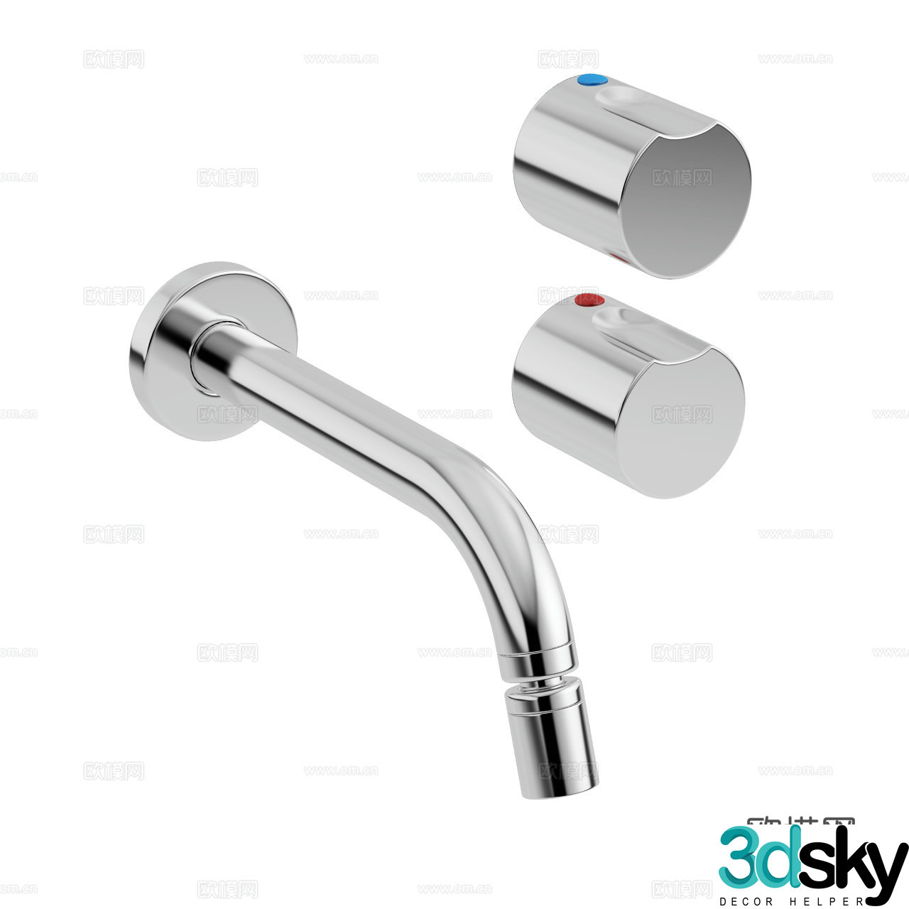 Roca Modern faucet Minimalist faucet Stainless steel faucet Wall faucet Bathroom faucet 3D model