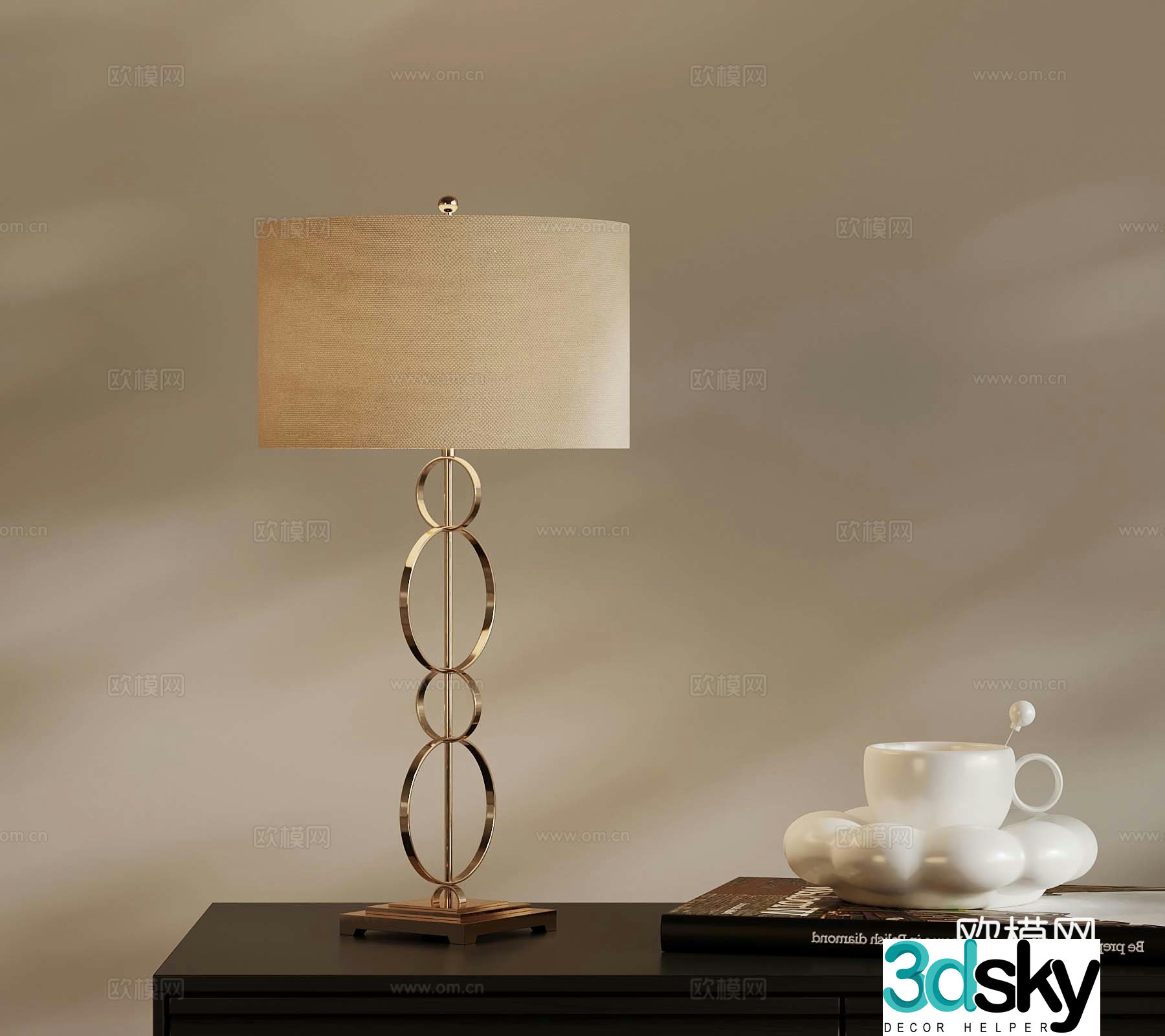 25 modern French desk lamp 3d model