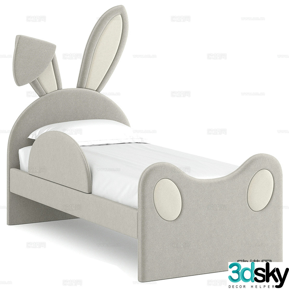 Modern simple single bed Single bed Simple bed Children’s bed 3D model