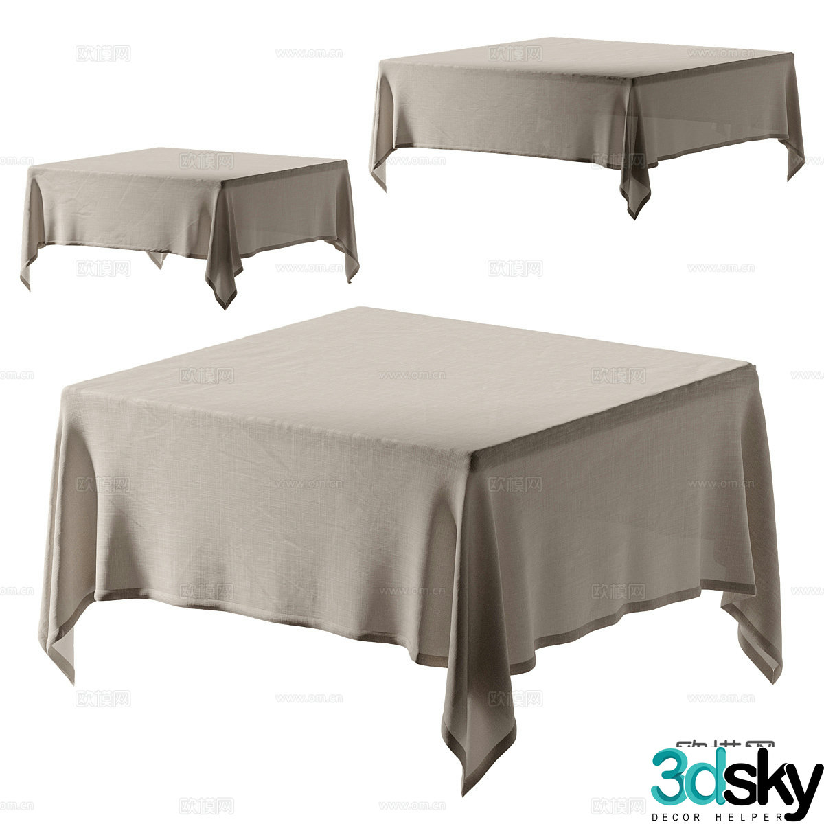 Square tablecloth 3d model
