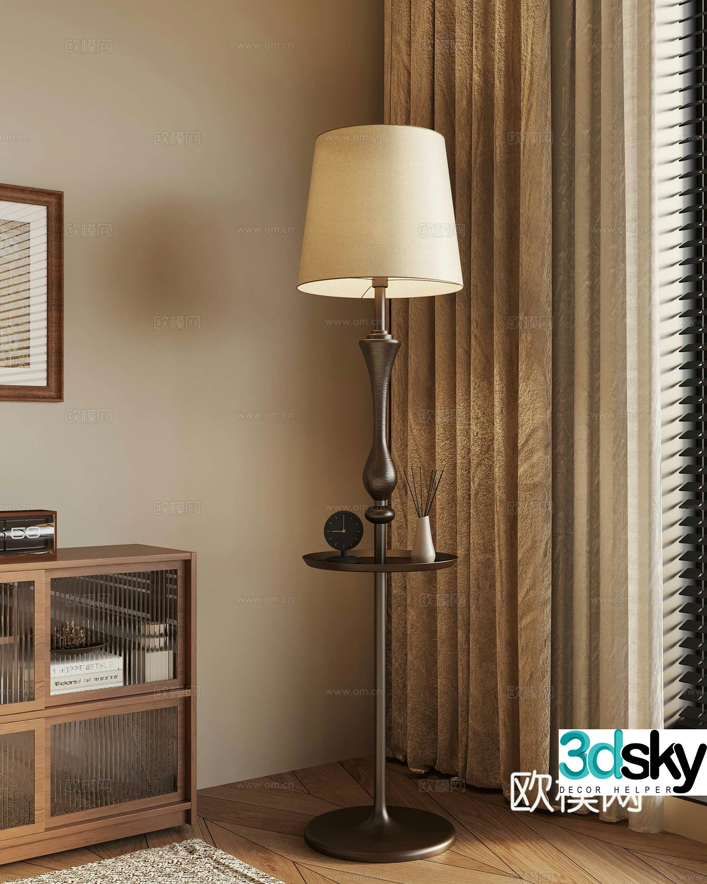 18 French floor lamp 3d model