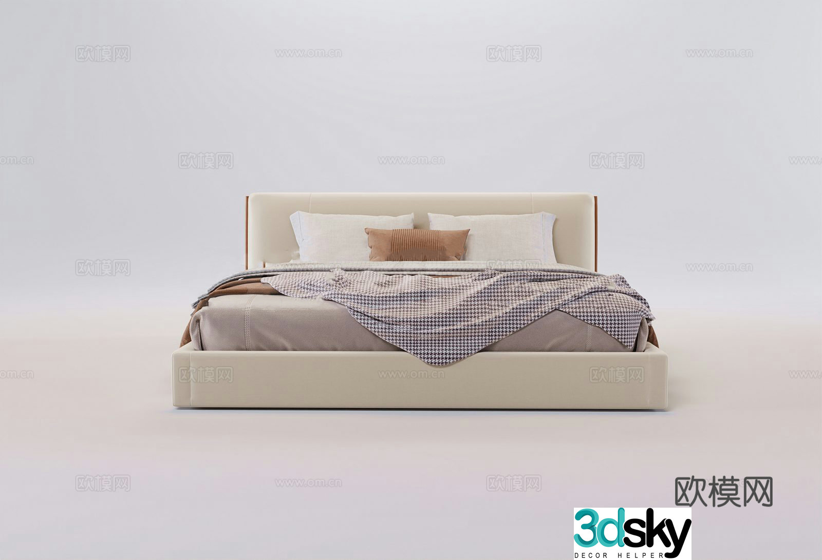 Nordic wind suspended double bed 3d model