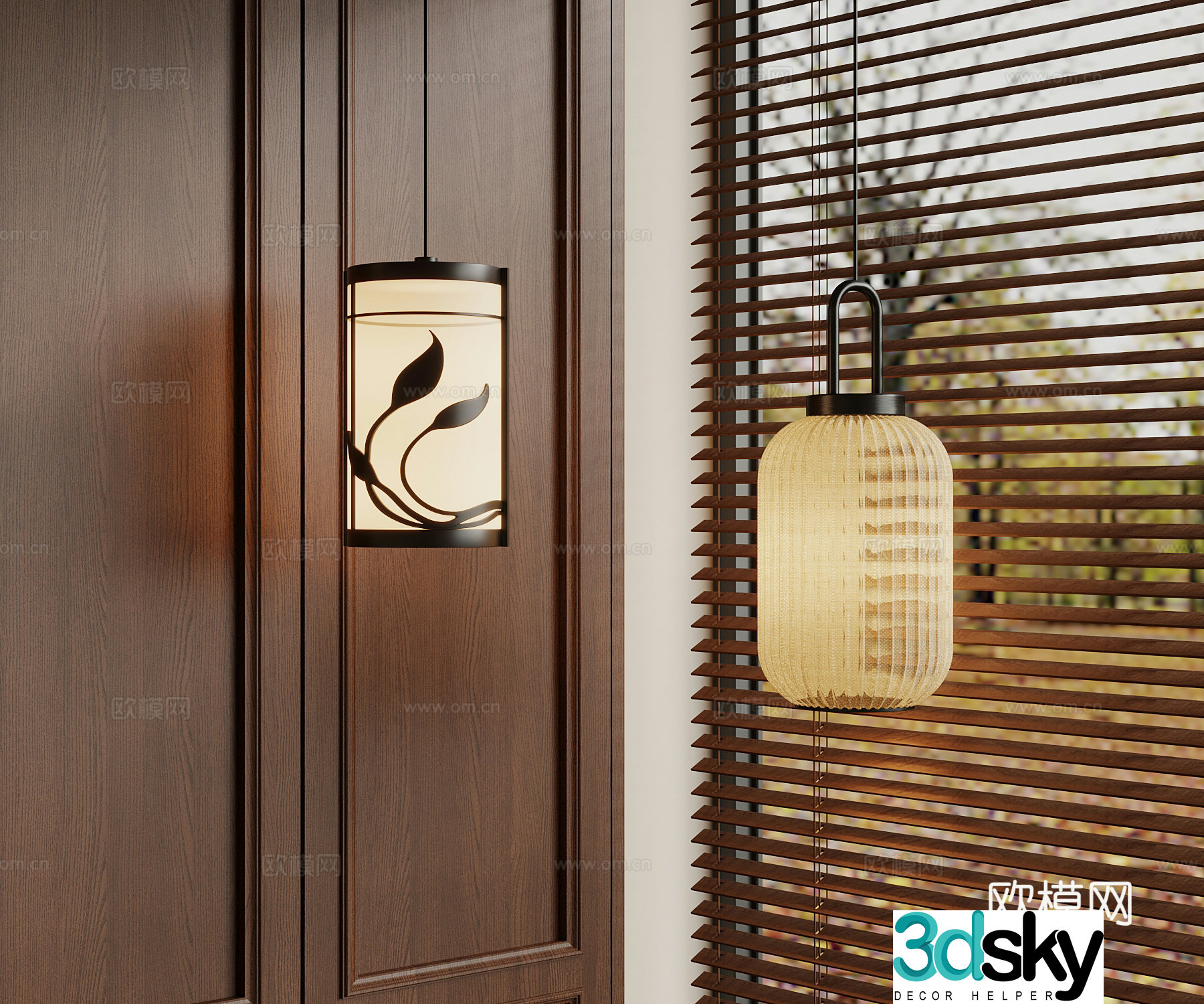 02 New Chinese Chandelier Small Chandelier 3D Model