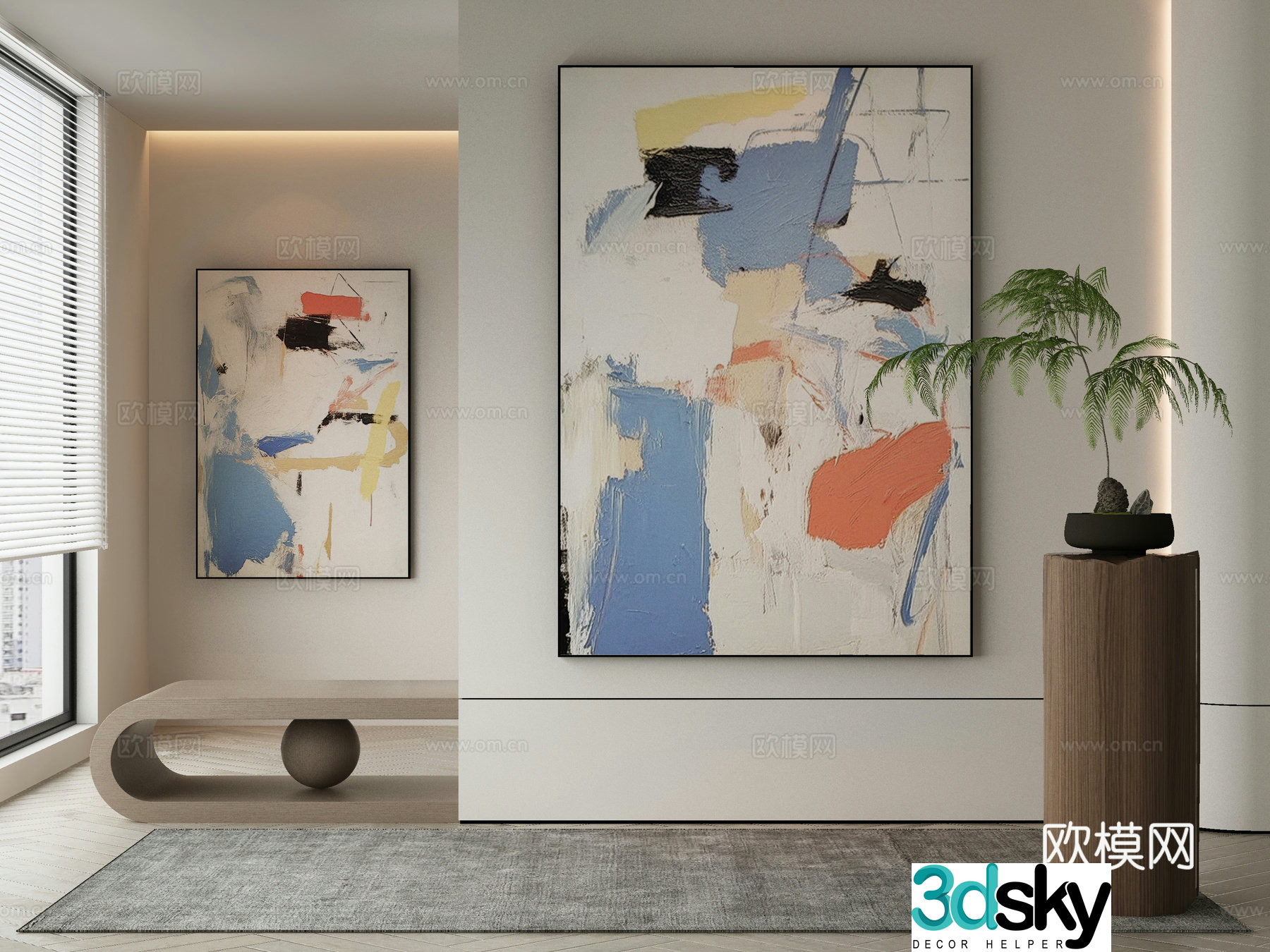 Modern Wasabi Hanging Painting Oil Painting 3D Model
