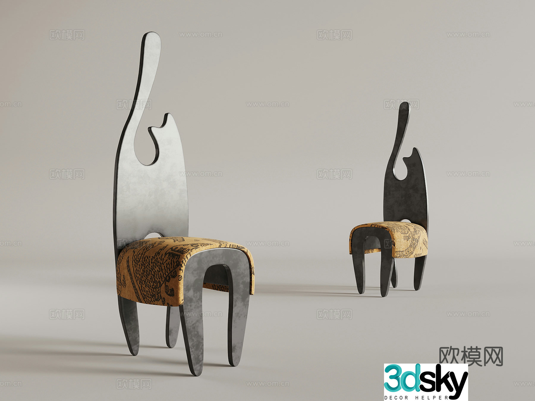 18 chairs retro style chair dining chair writing chair 3d model
