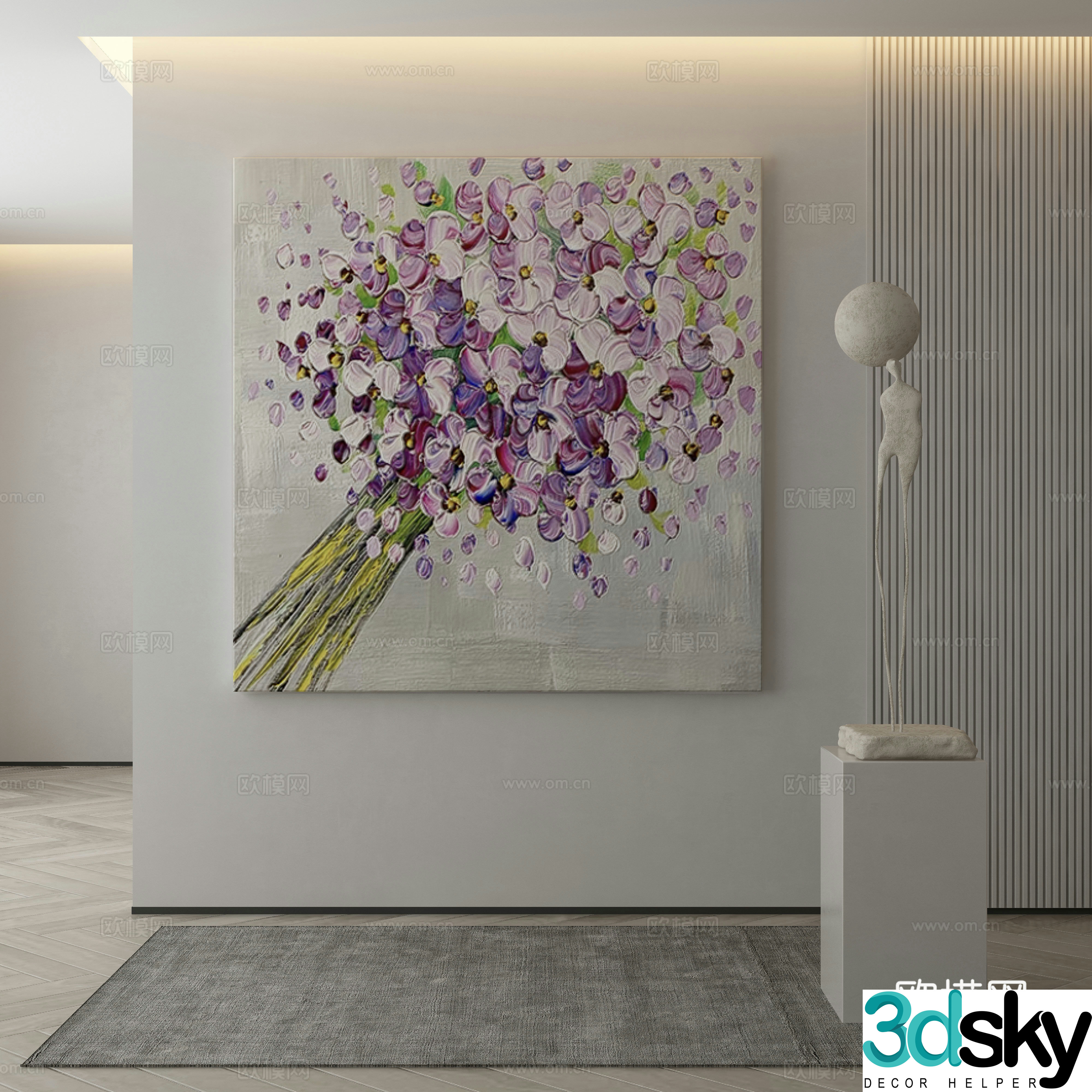 Modern Wasabi Hanging Painting Oil Painting 3D Model