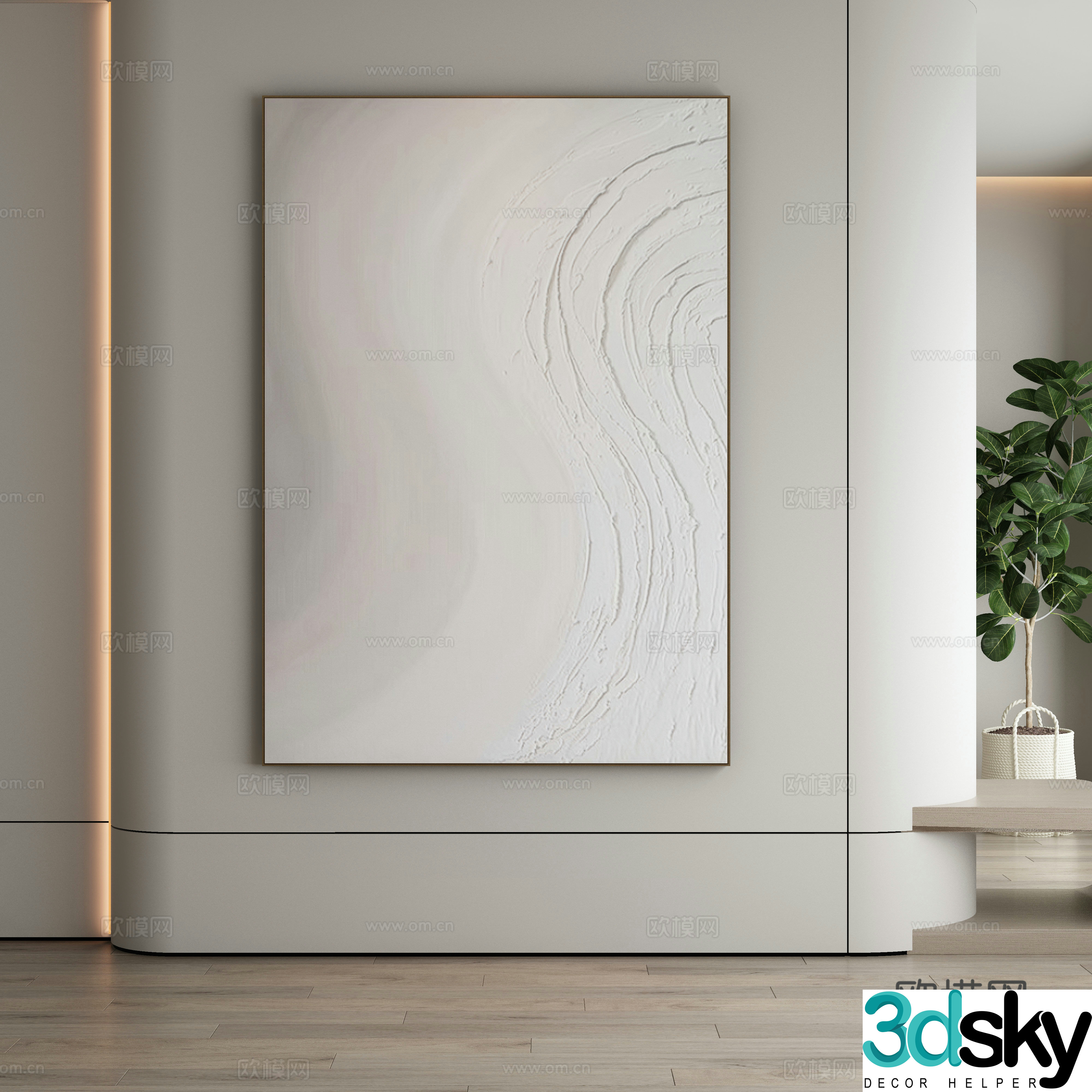 Modern Wasabi Hanging Painting Oil Painting 3D Model