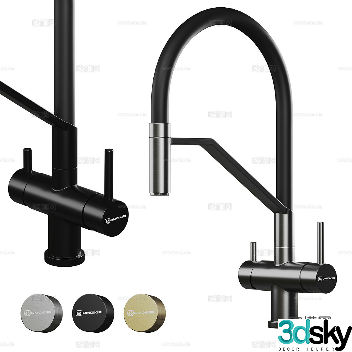 Modern Italian light luxury Omoikiri Akeno kitchen faucet 3D model