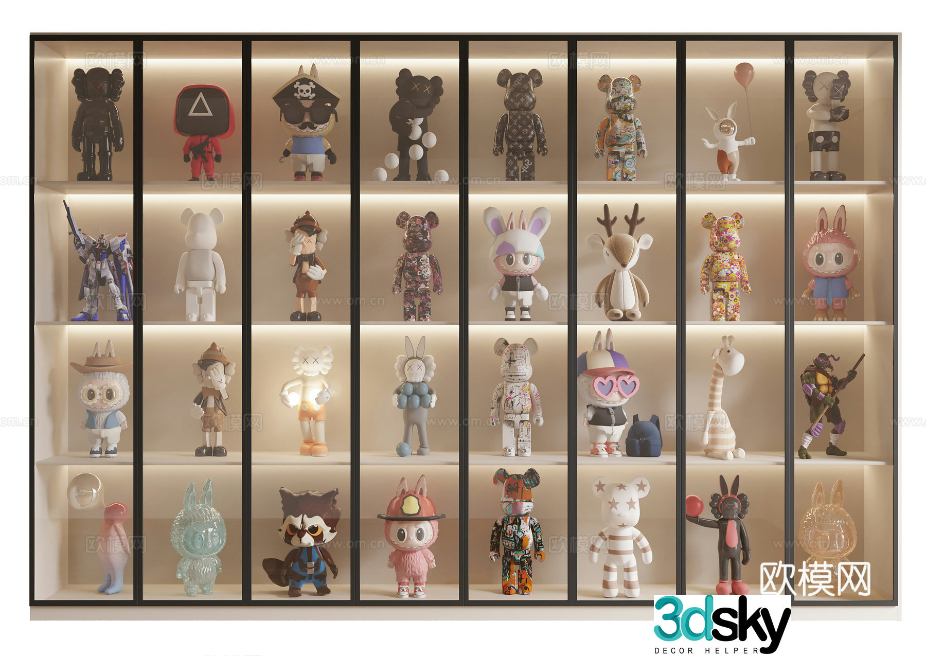Figure cabinet doll doll ornaments 3d model