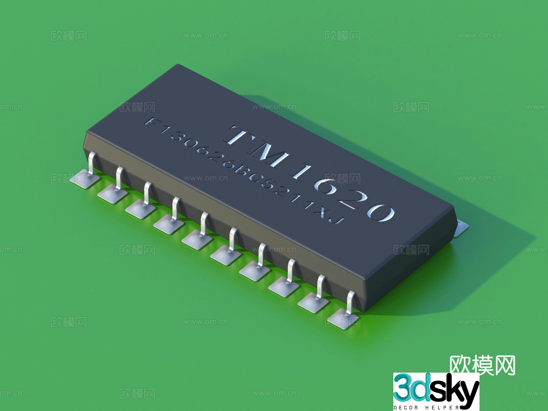Electronic components Circuit parts 3D model