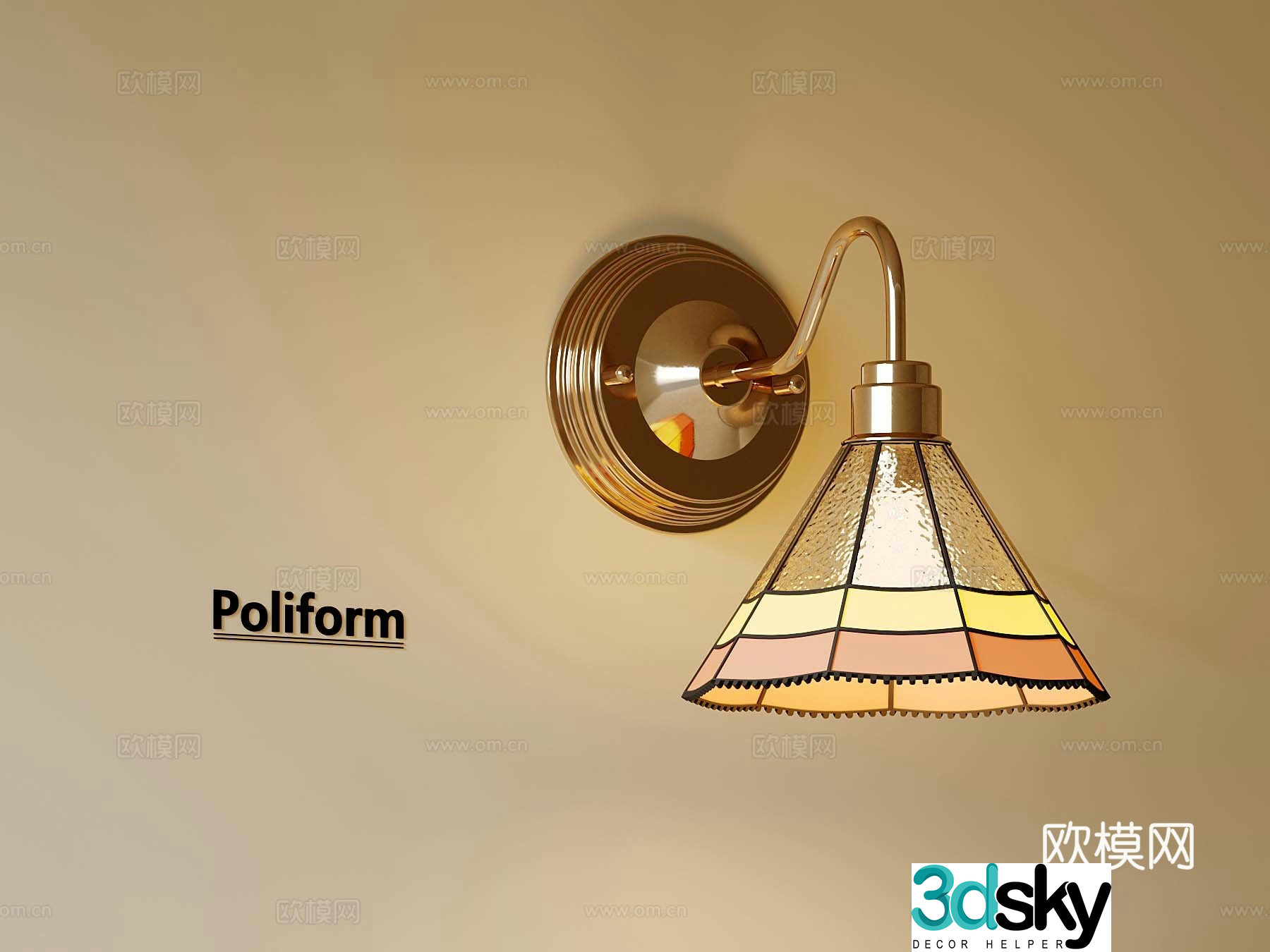 16 French wall lamp decorative lamp 3d model