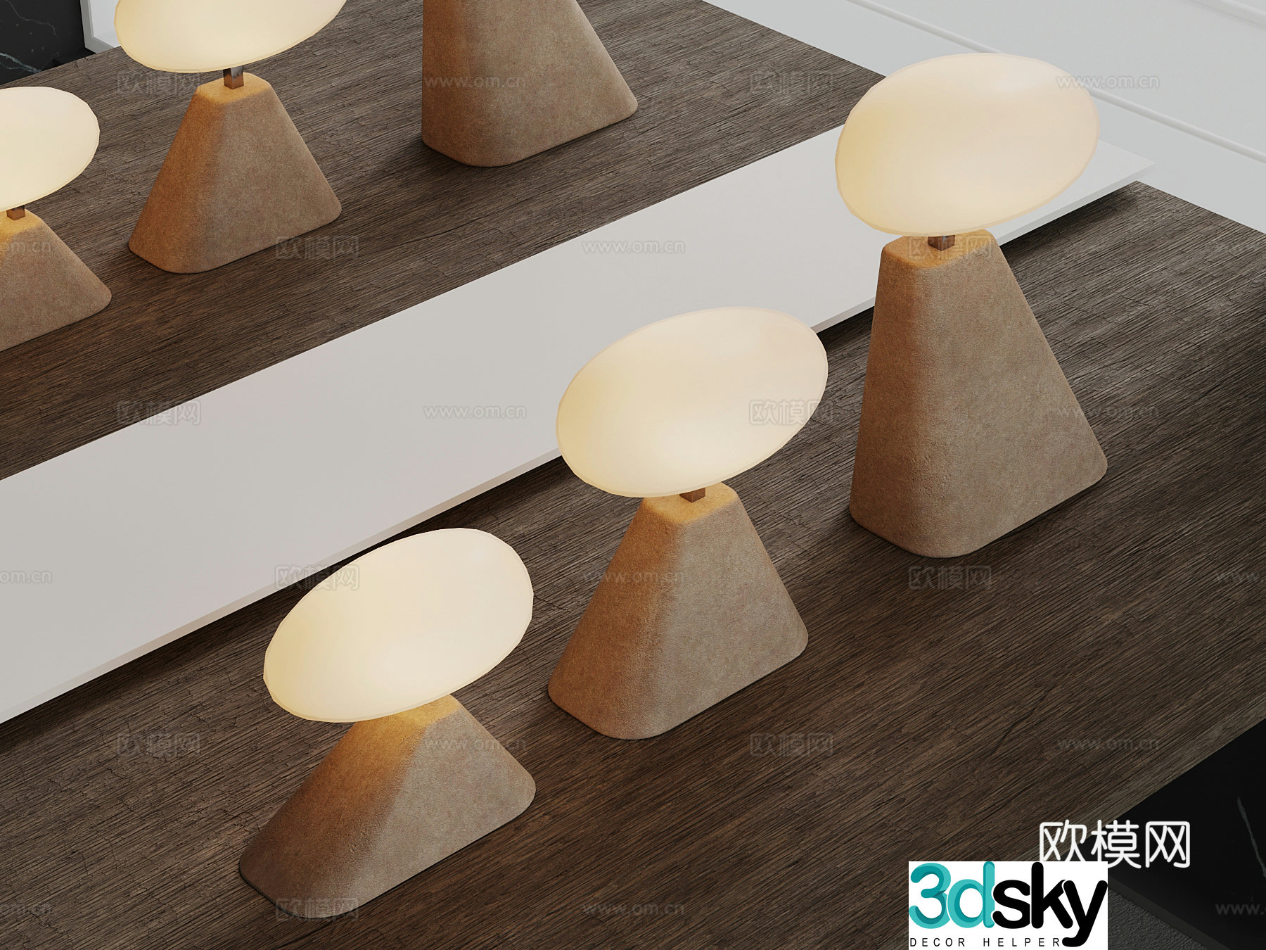 03 Wasabi Fengteng lamp table lamp combination 3D model