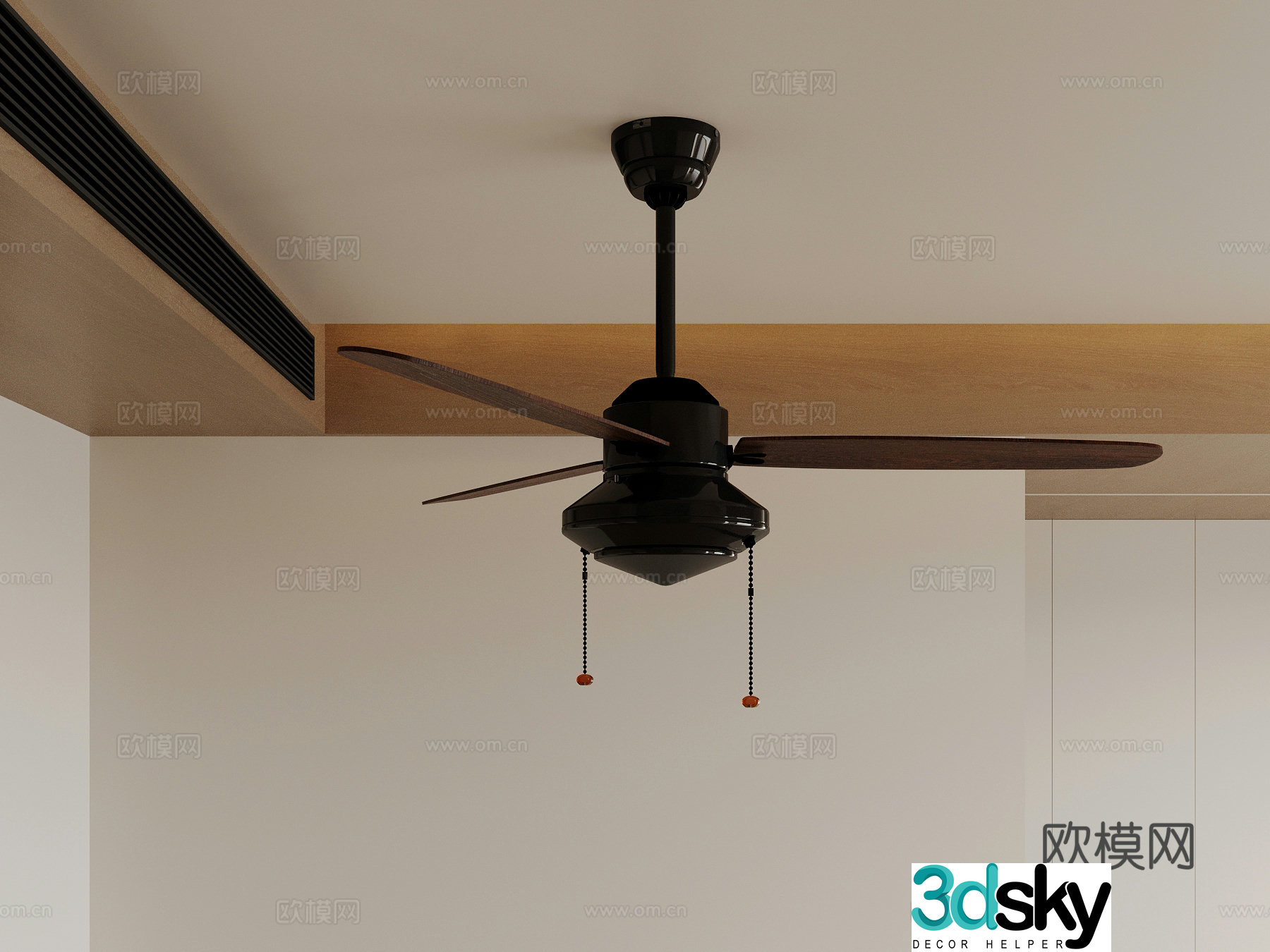 22 modern medieval fan light 3d model