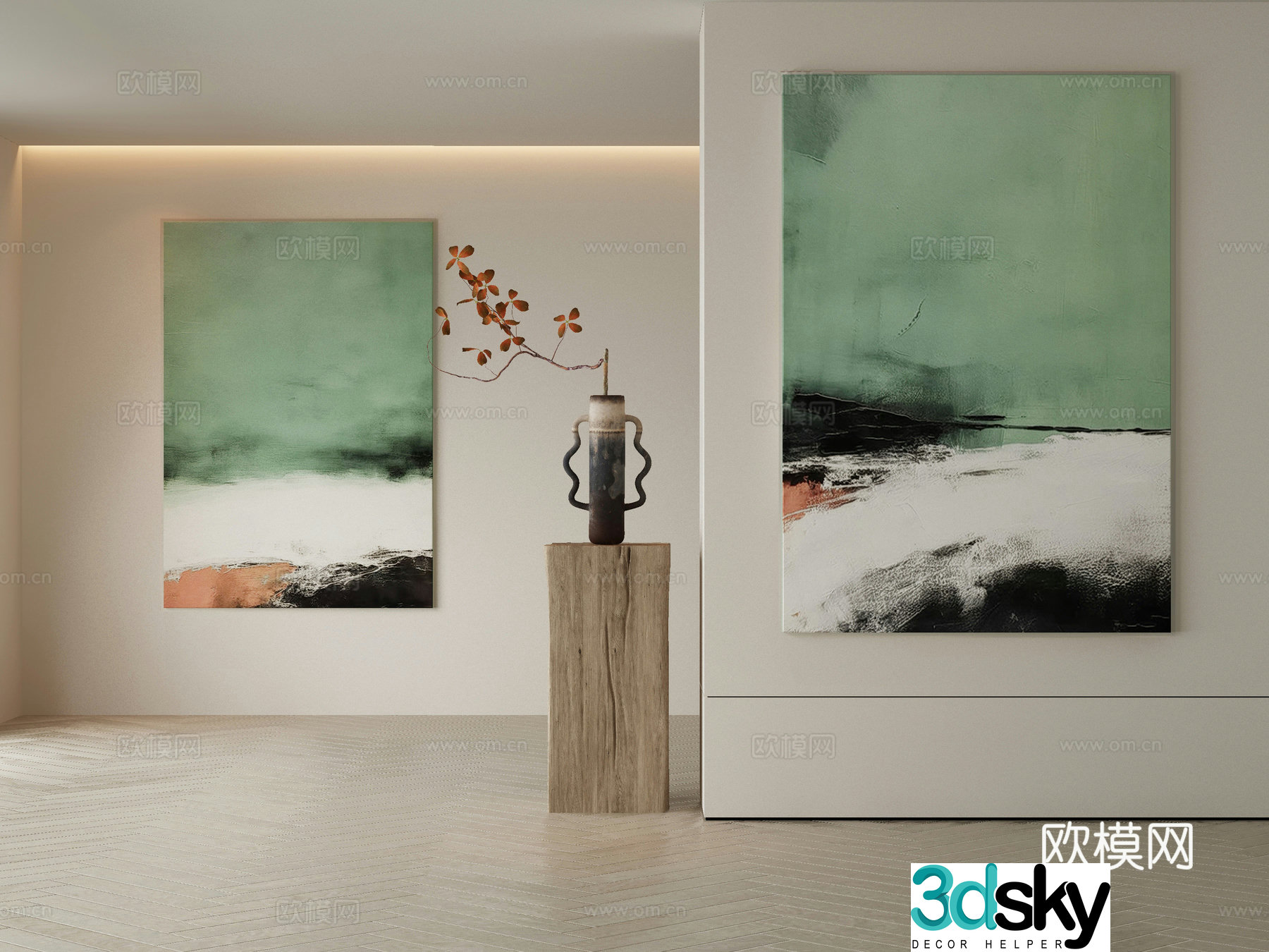 Modern Wasabi Hanging Painting Oil Painting 3D Model