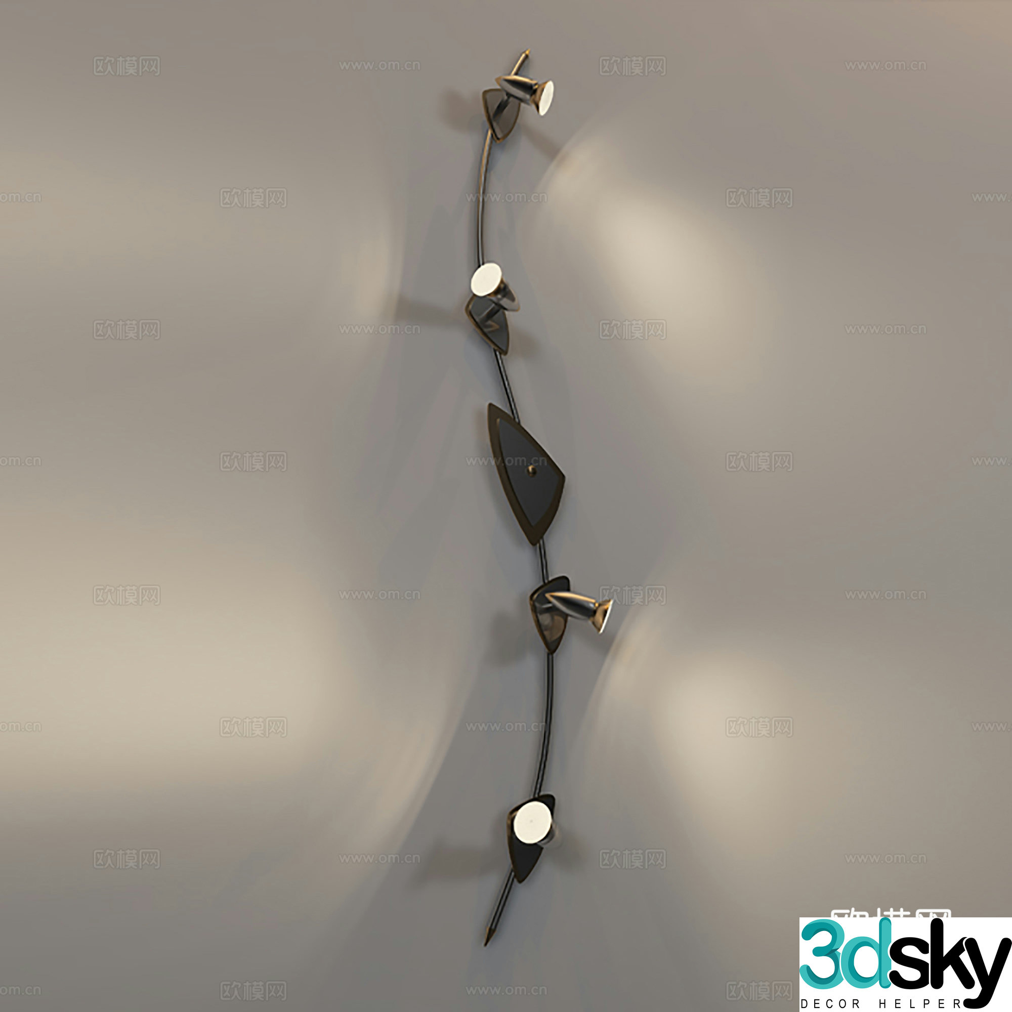 Modern wall lamp Metal wall lamp Linear wall lamp 3d model