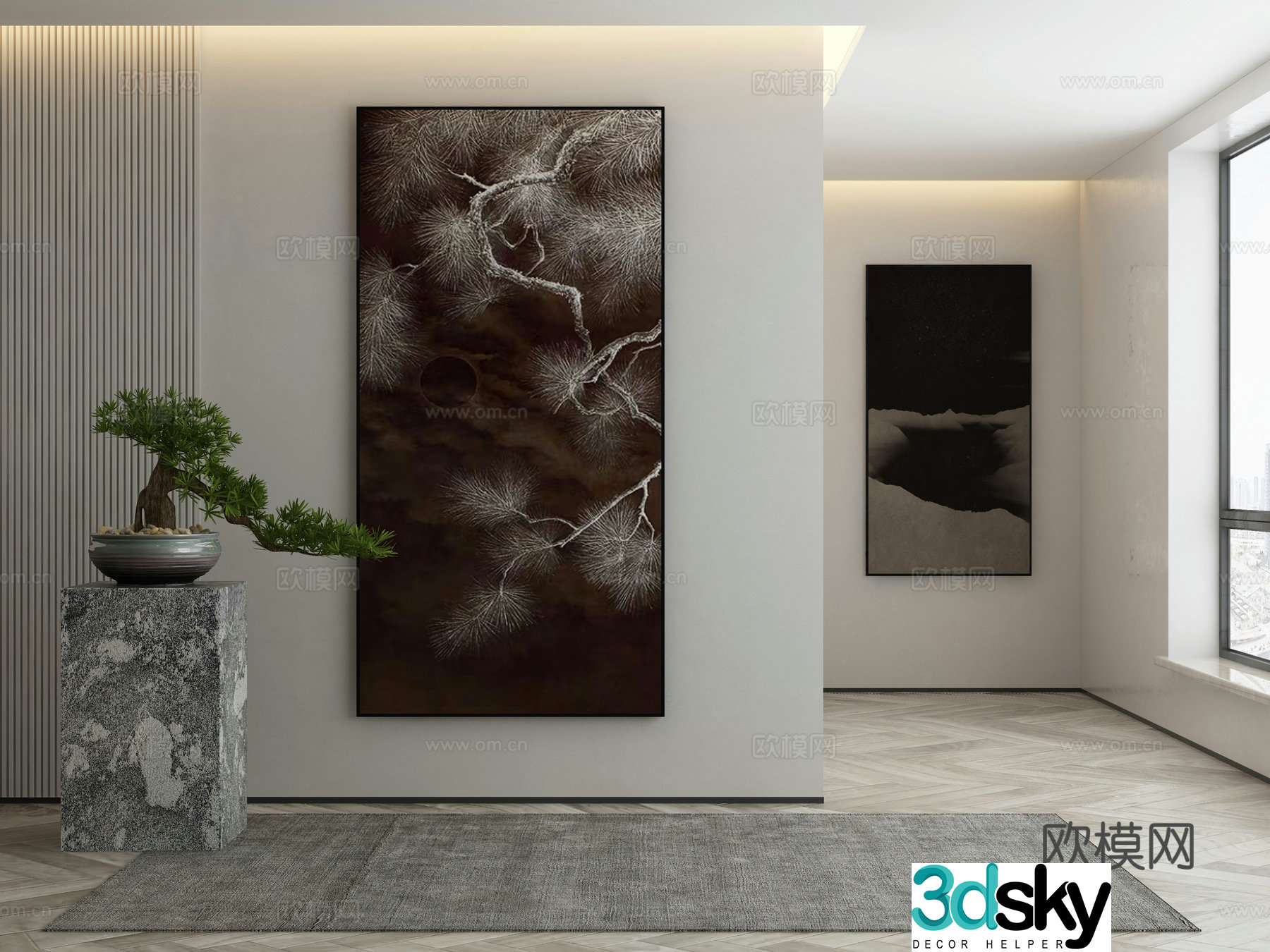New Chinese style wasabi paintings oil paintings 3D model