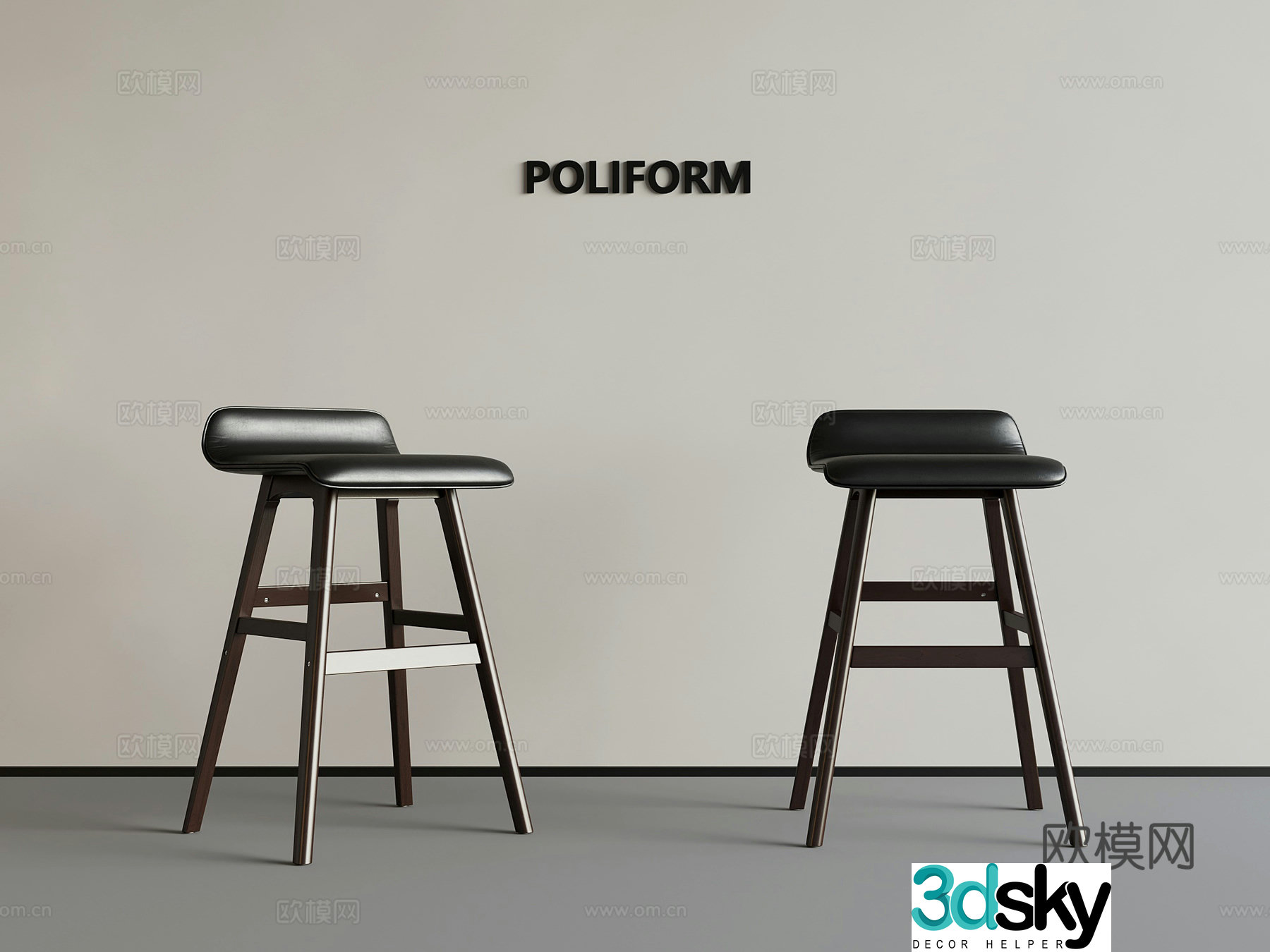 16 bar chair Modern simple bar chair Dining chair 3d model