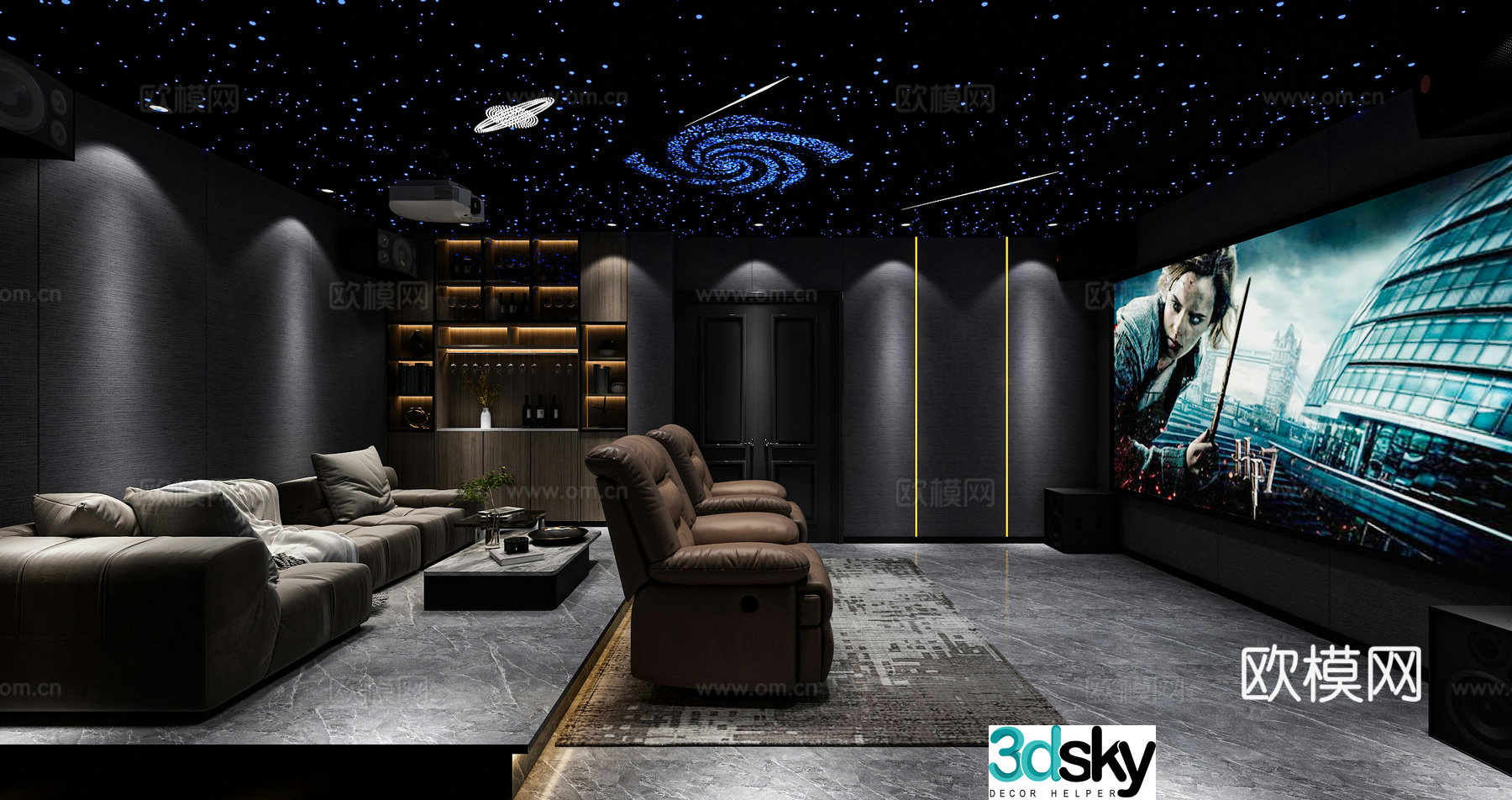 Modern audio and video studio wine cabinet sofa single sofa multi-person sofa 3d model