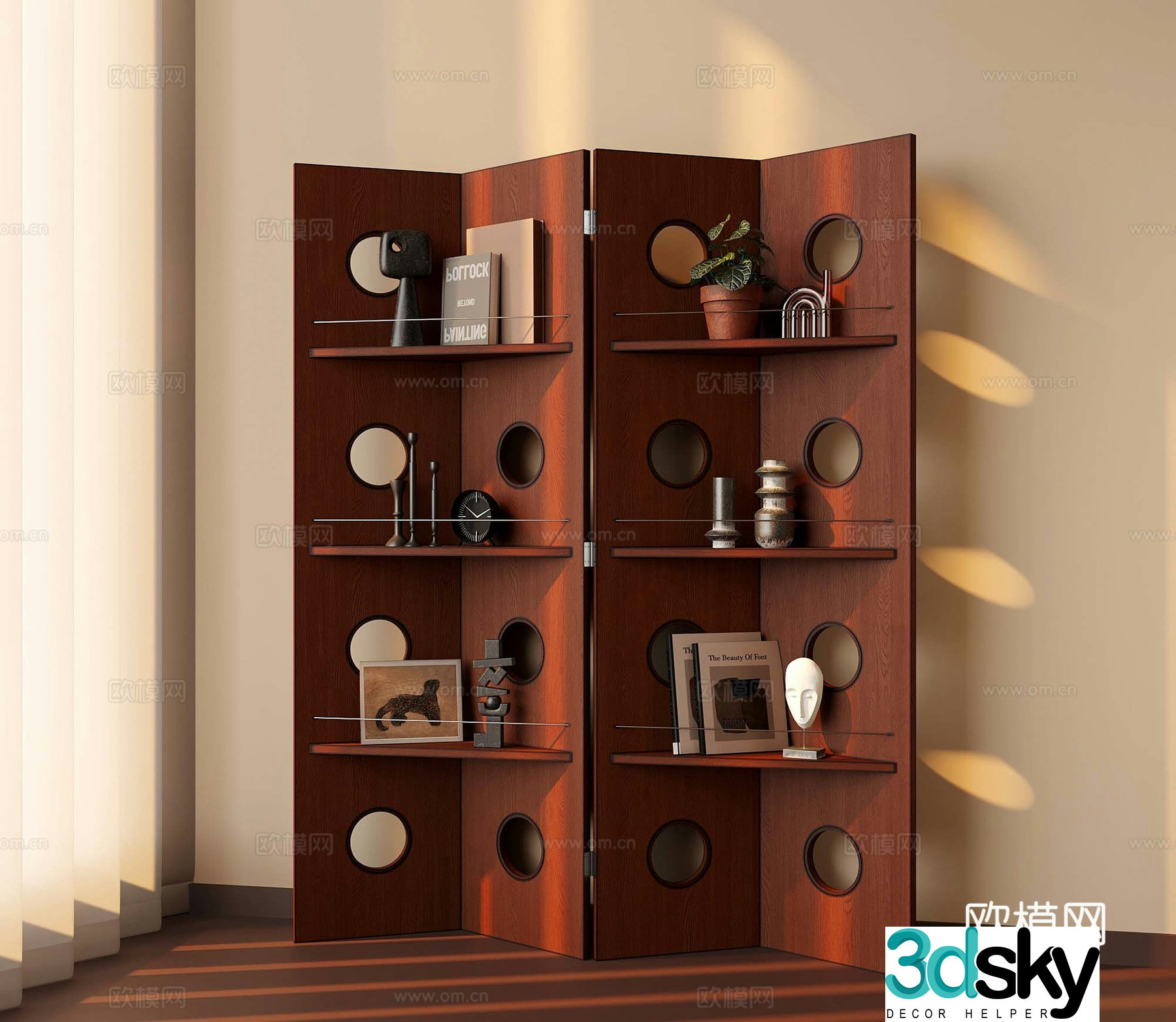 28 French medieval style shelf bookshelf 3D model