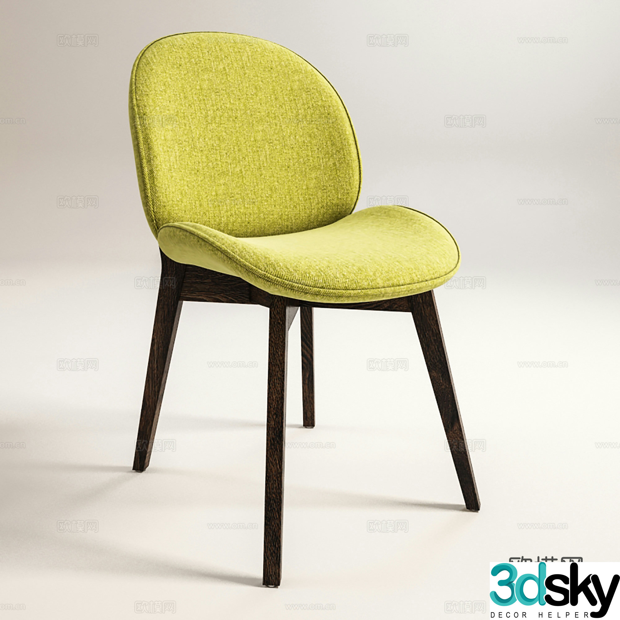 Modern leisure chair cloth chair book chair dining chair single chair 3d model