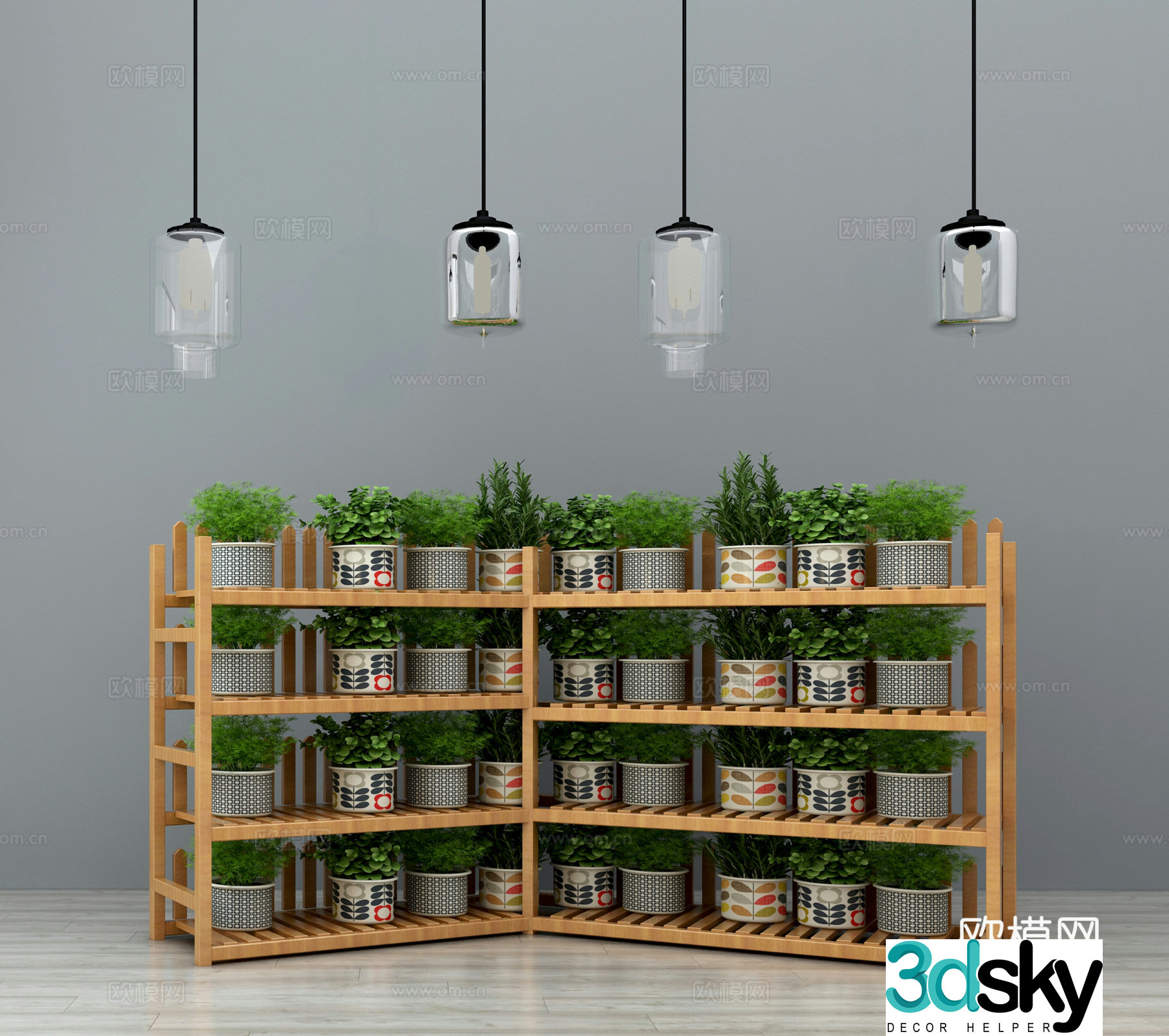 Modern flower stand storage rack decorative rack flower stand potted plant 3d model