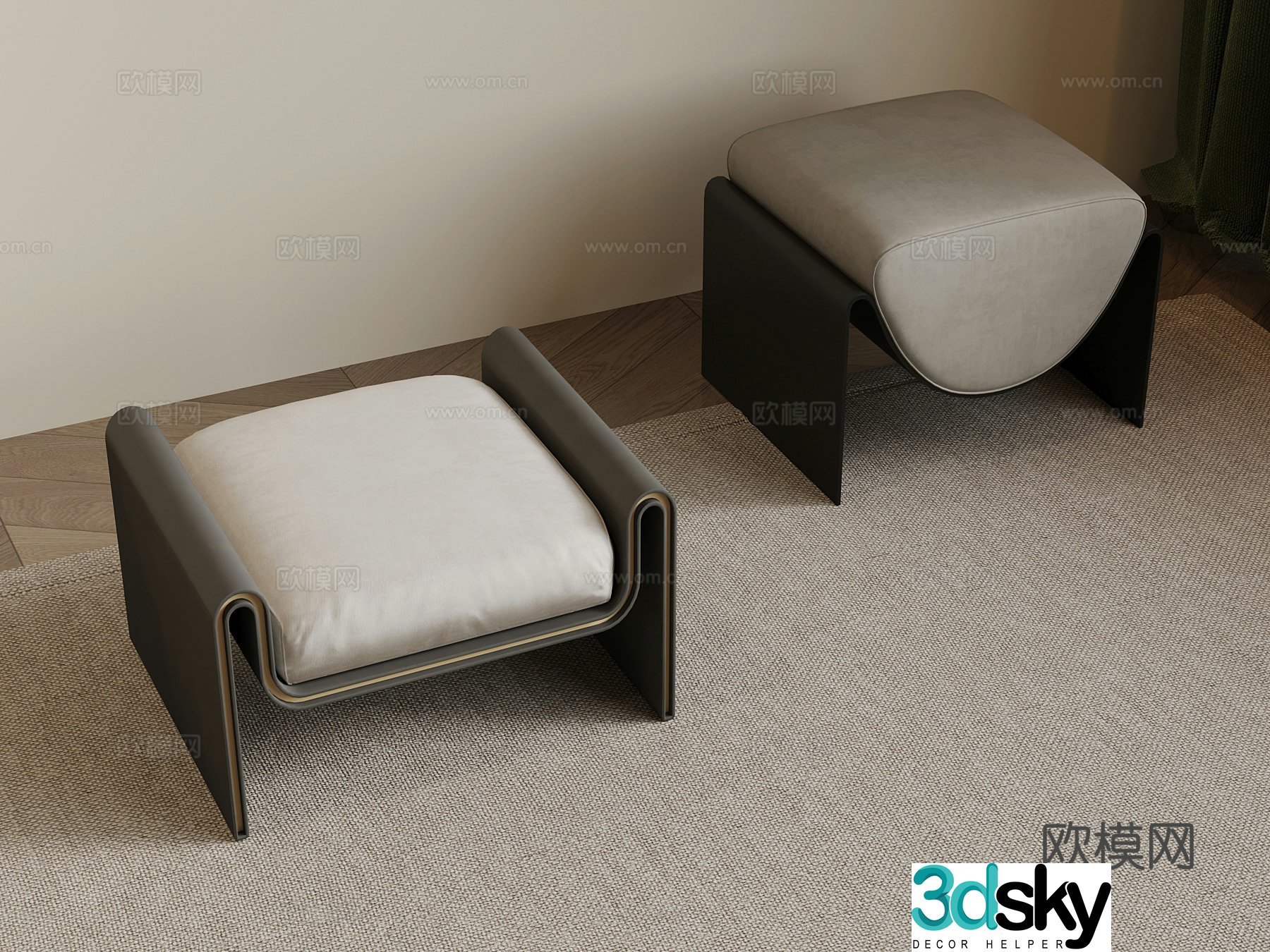28 modern sofa stool 3d model