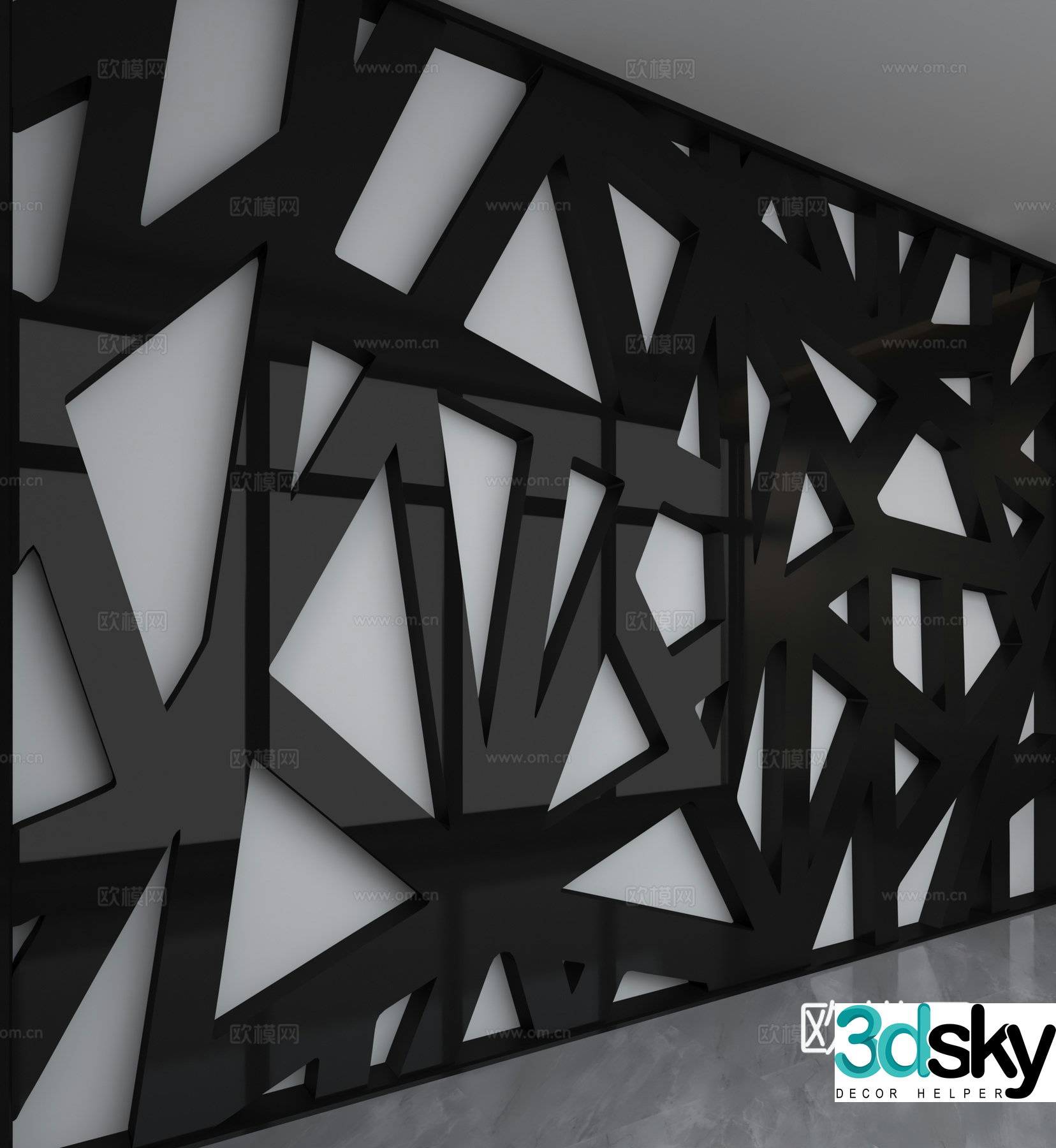 Modern background wall 3d model