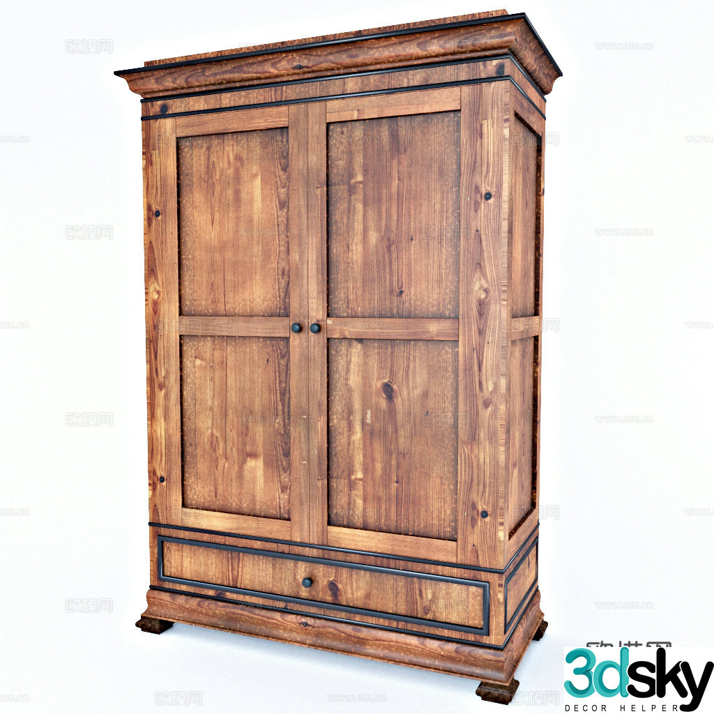 European style storage cabinet sideboard cupboard wine cabinet 3d model