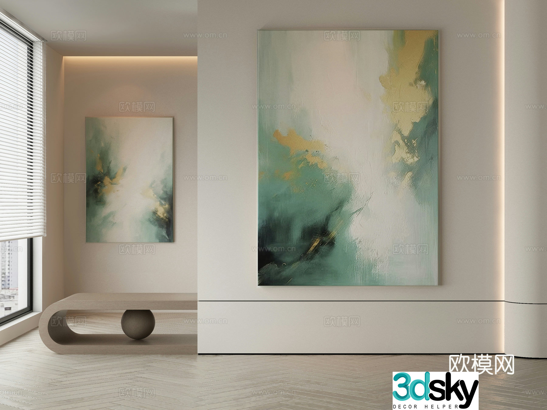 Modern Wasabi Hanging Painting Oil Painting 3D Model
