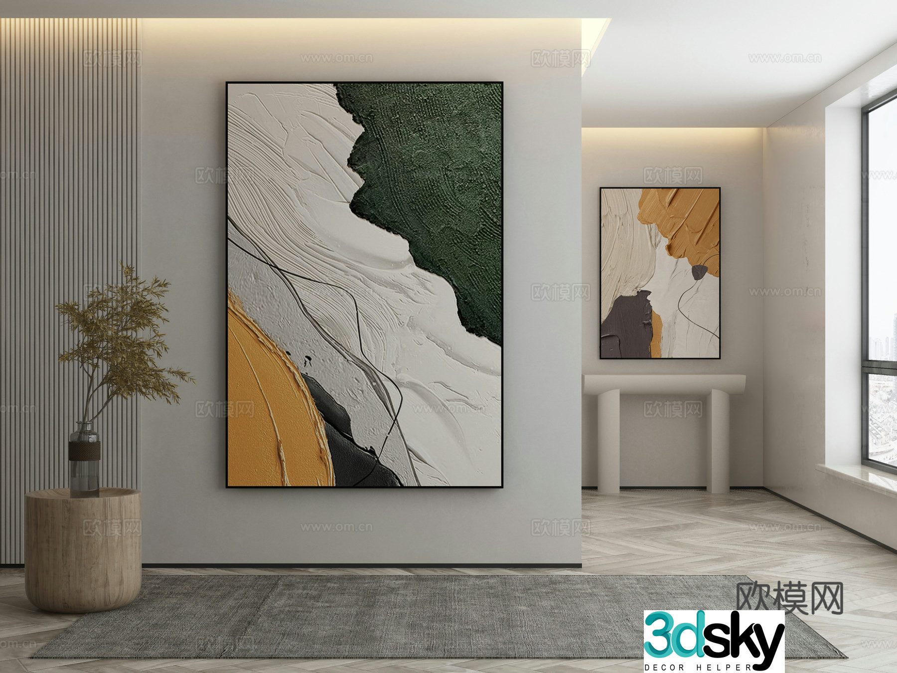 Modern Wasabi Hanging Painting Oil Painting 3D Model