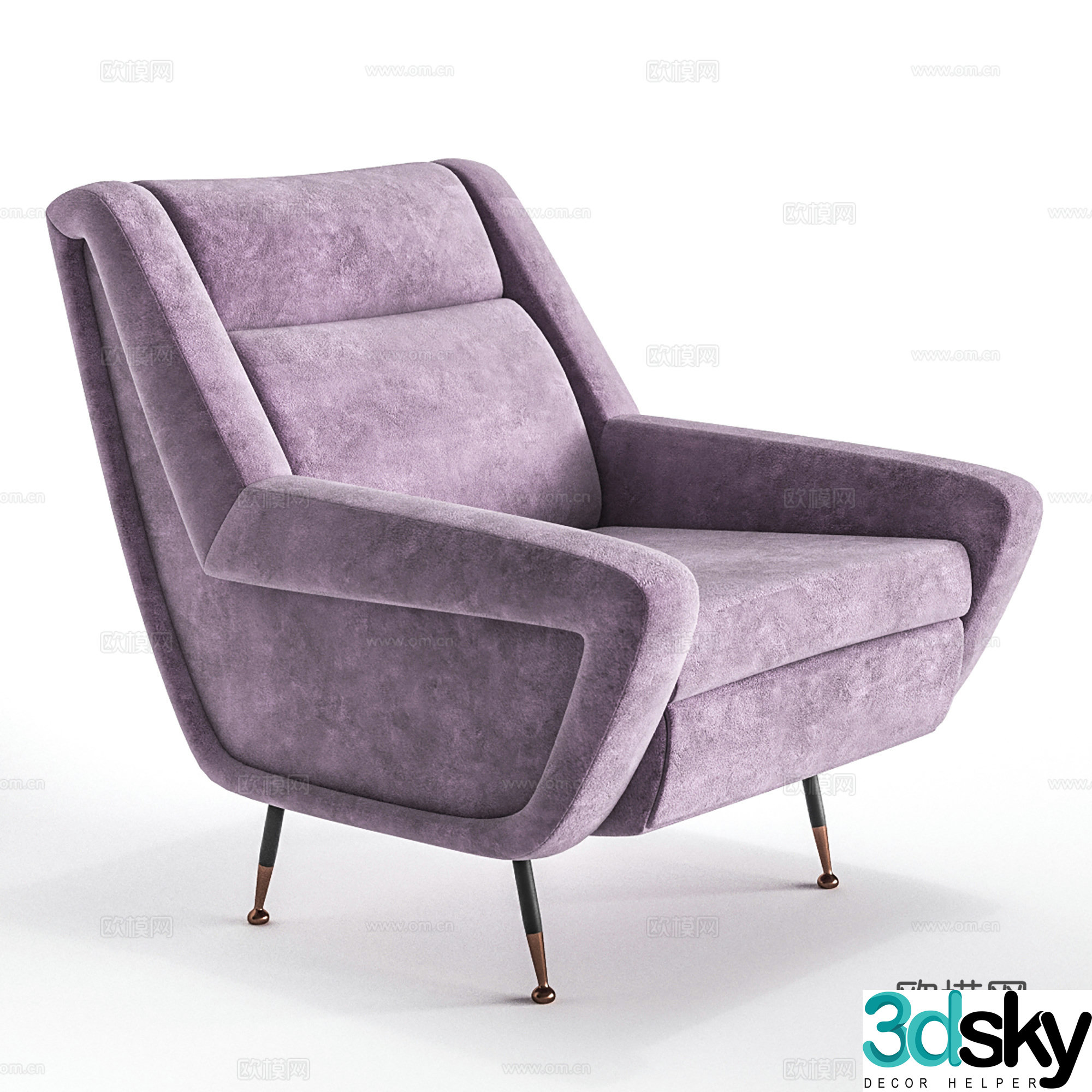 Modern leisure chair cloth chair book chair single chair 3d model