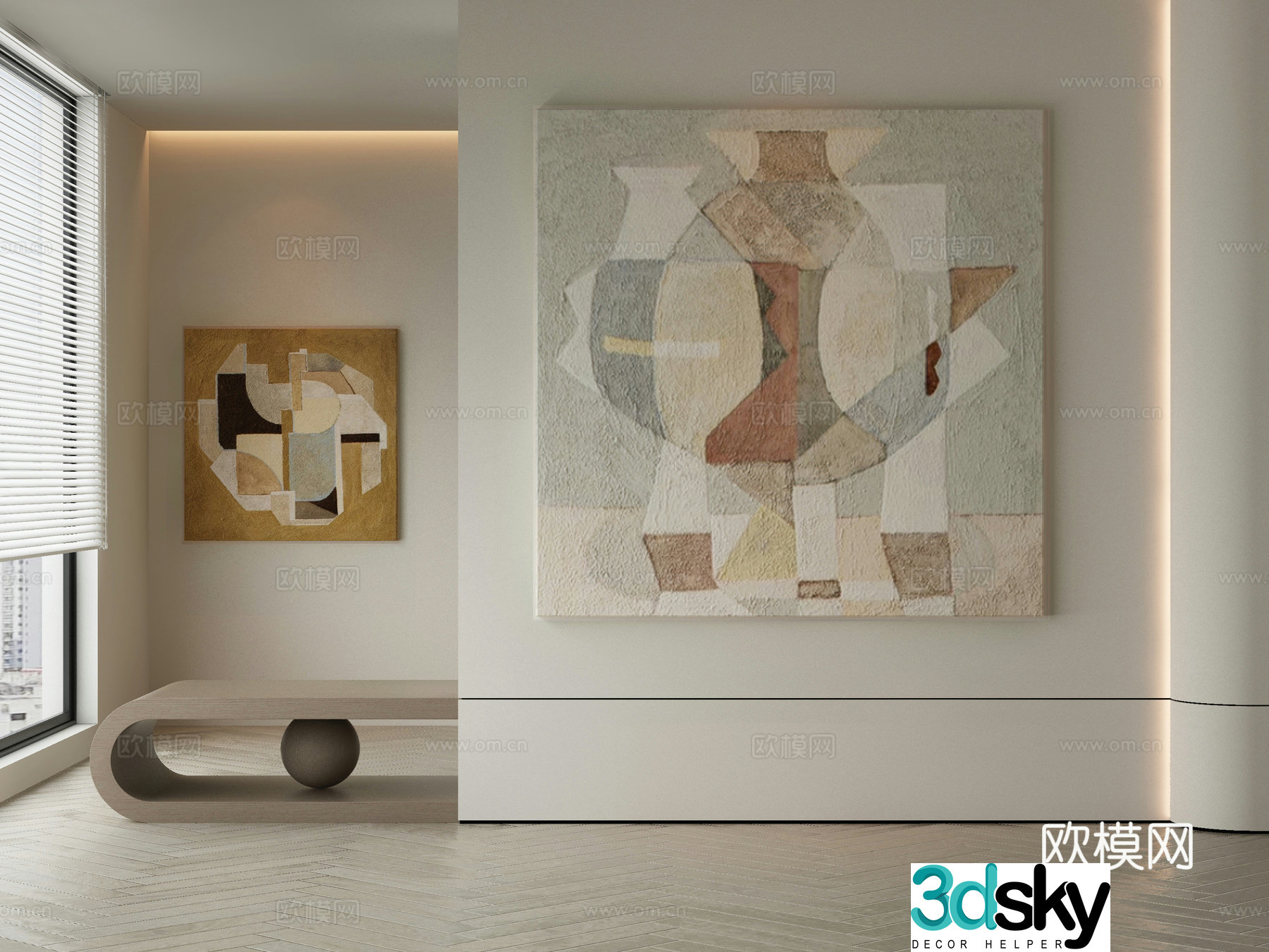 Modern Wasabi Hanging Painting Oil Painting 3D Model