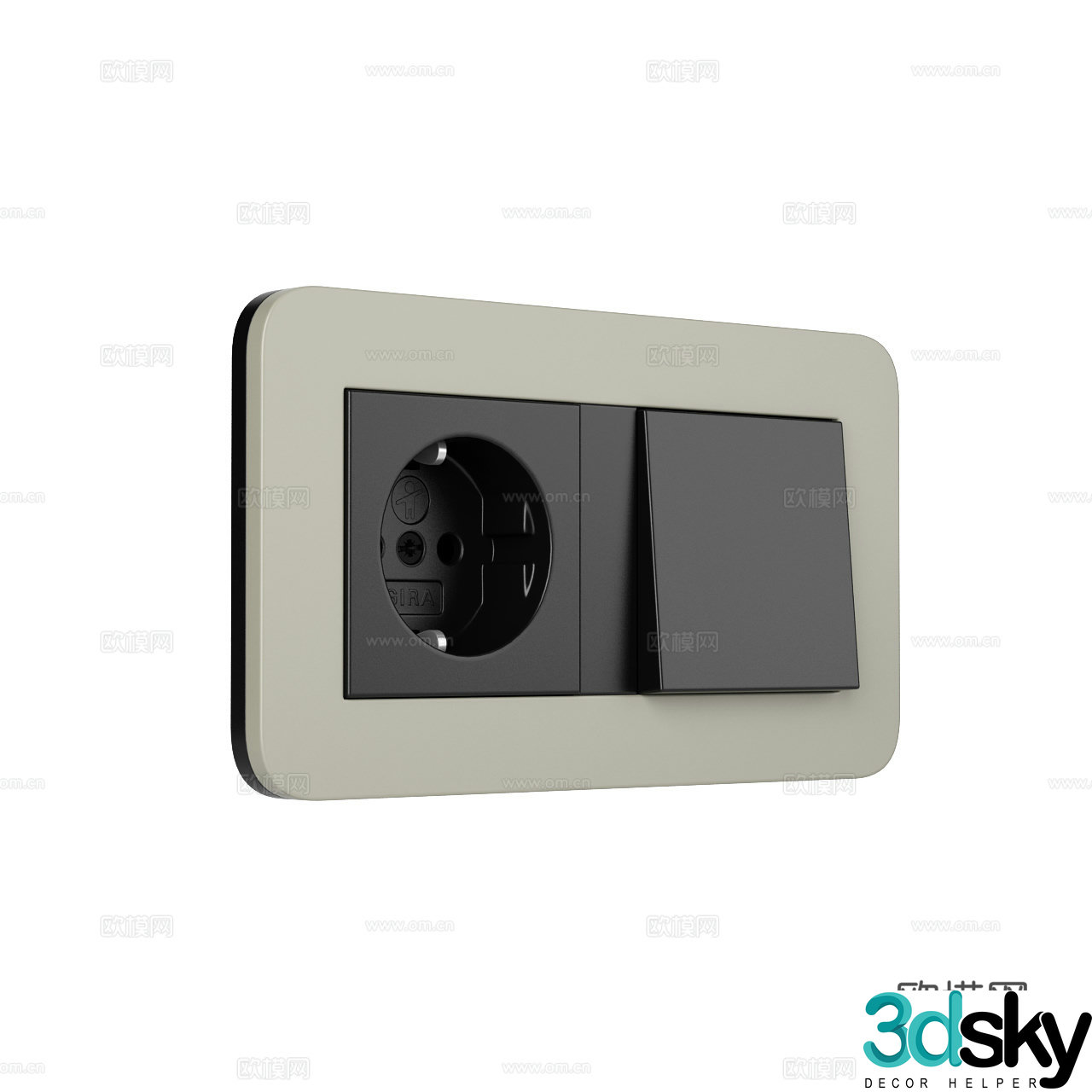 Gira modern switch socket minimalist switch socket switch panel socket panel 3d model