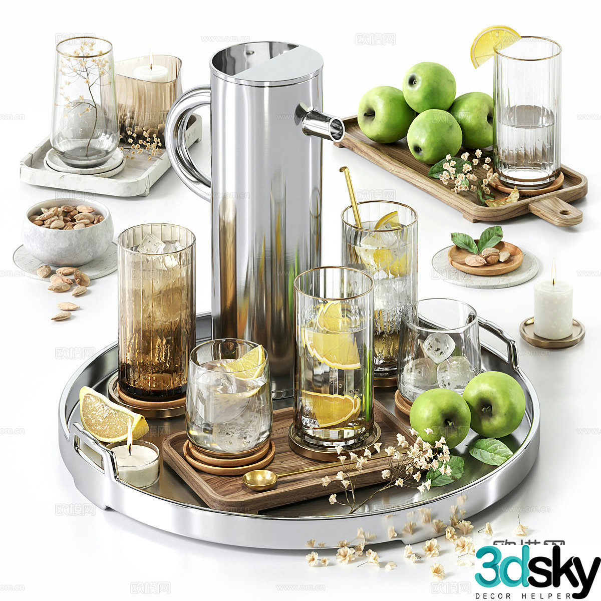 Modern Italian tea set 3D model