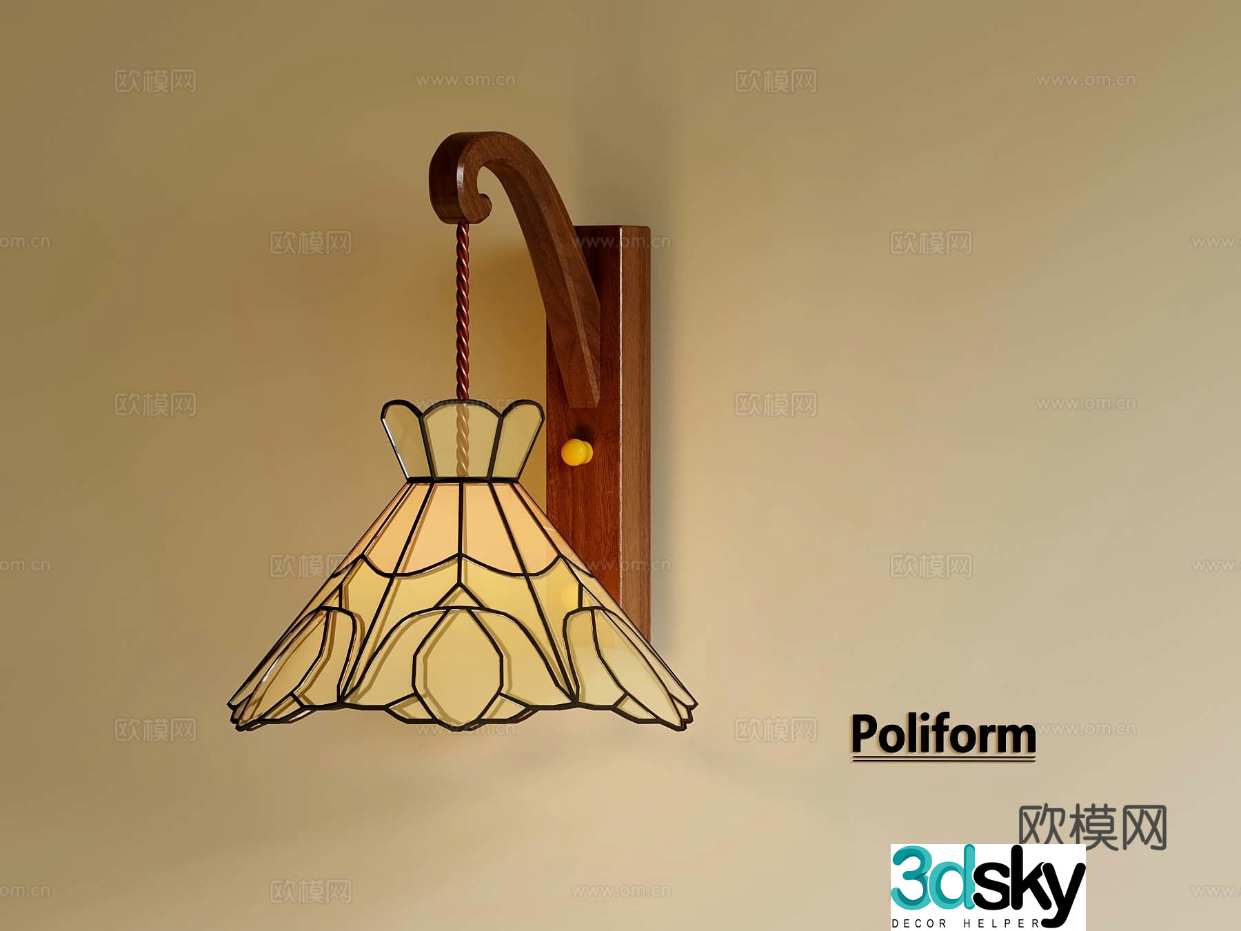 18 French wall lamp decorative lamp 3d model