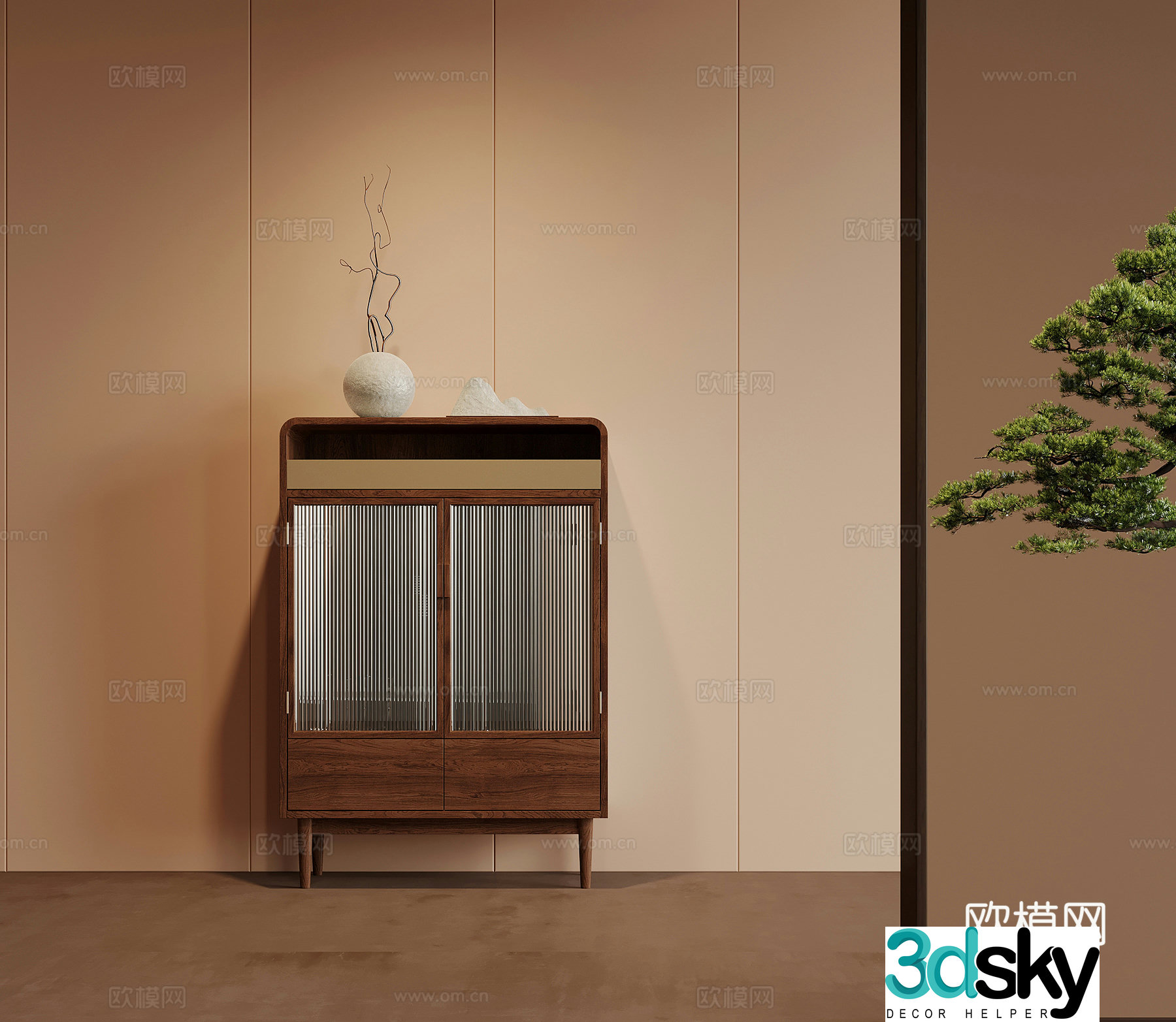 07 sideboard new Chinese sideboard sideboard chest of drawers 3d model