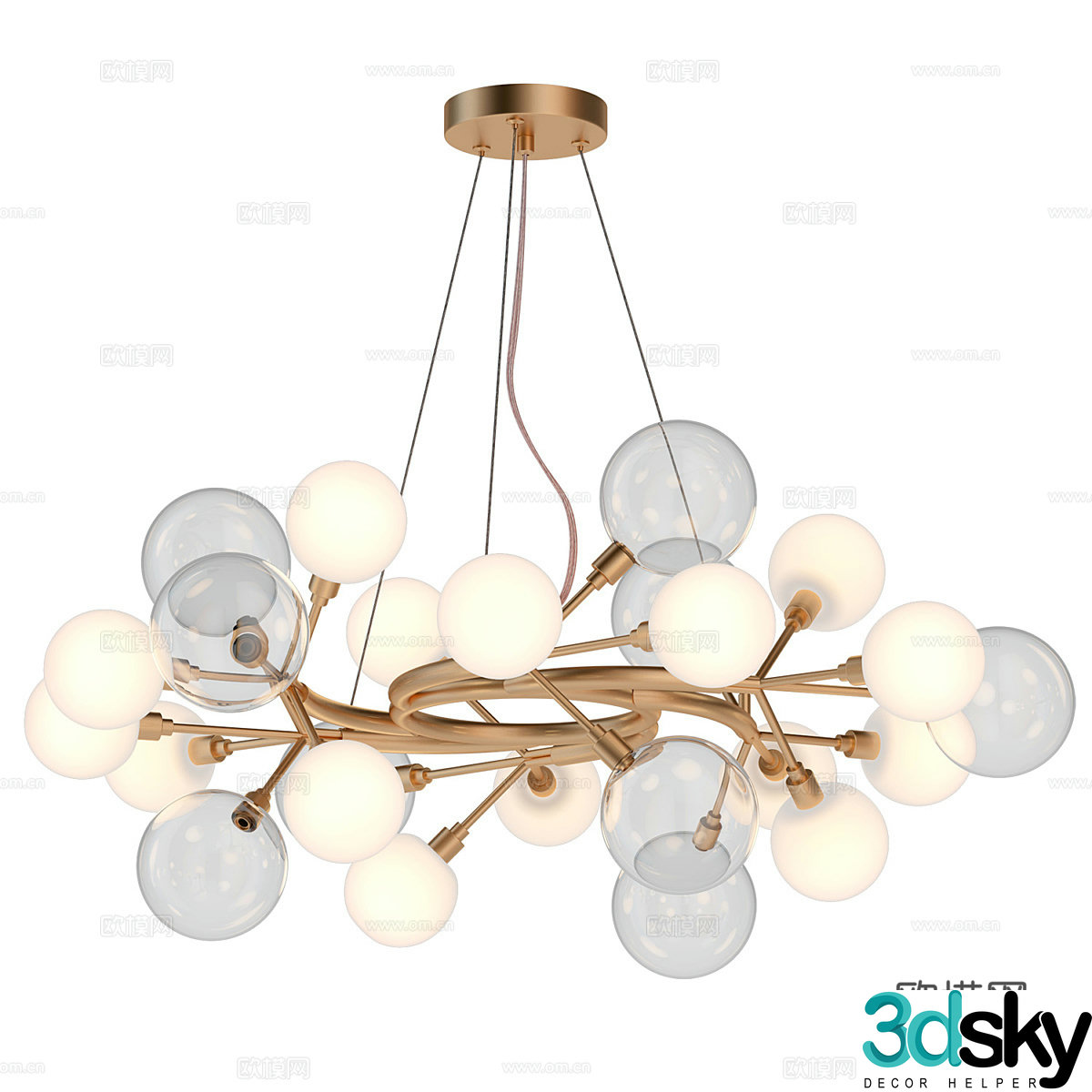 Modern simple light luxury chandeliers chandeliers simple chandeliers restaurant chandeliers living room chandeliers lamp 3d model