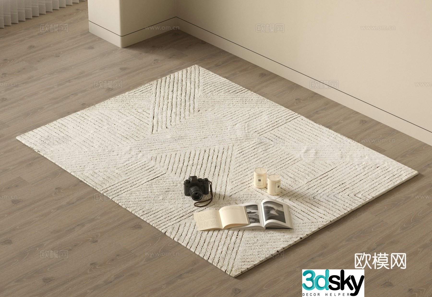 Modern carpet Striped carpet Abstract carpet Square carpet Living room carpet Plush carpet 3d model