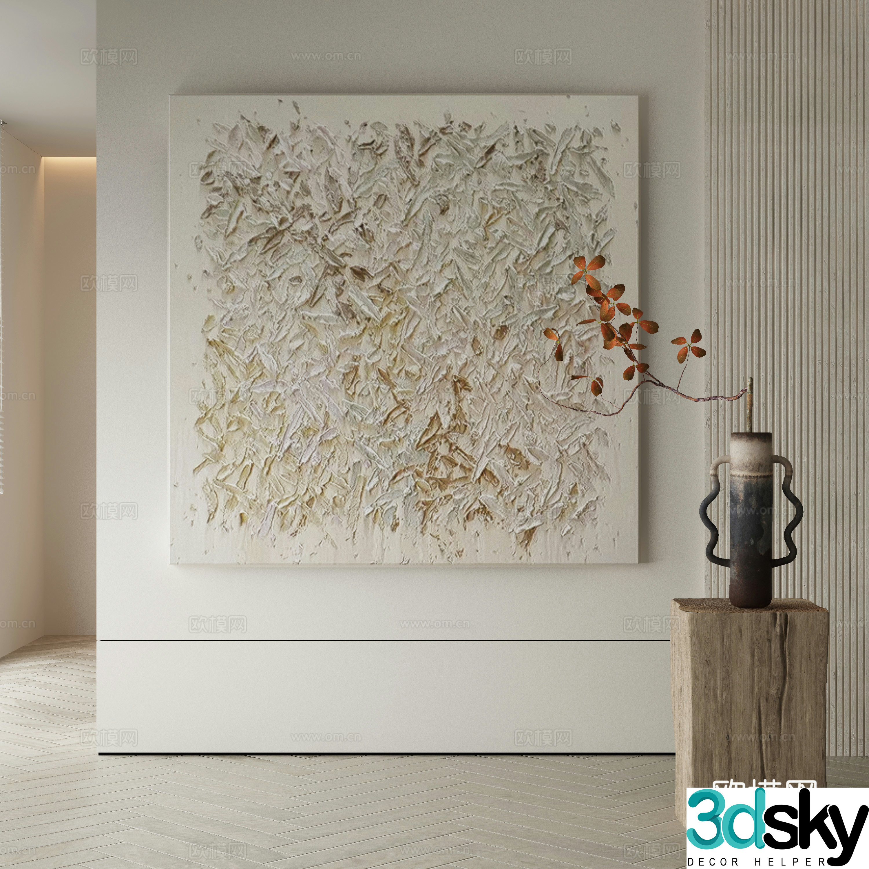 Modern Wasabi Hanging Painting Oil Painting 3D Model