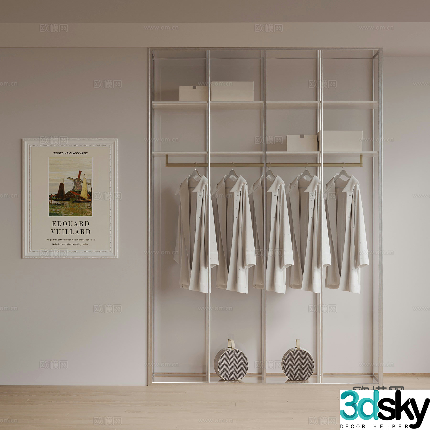 23 modern wardrobe transparent wardrobe 3d model
