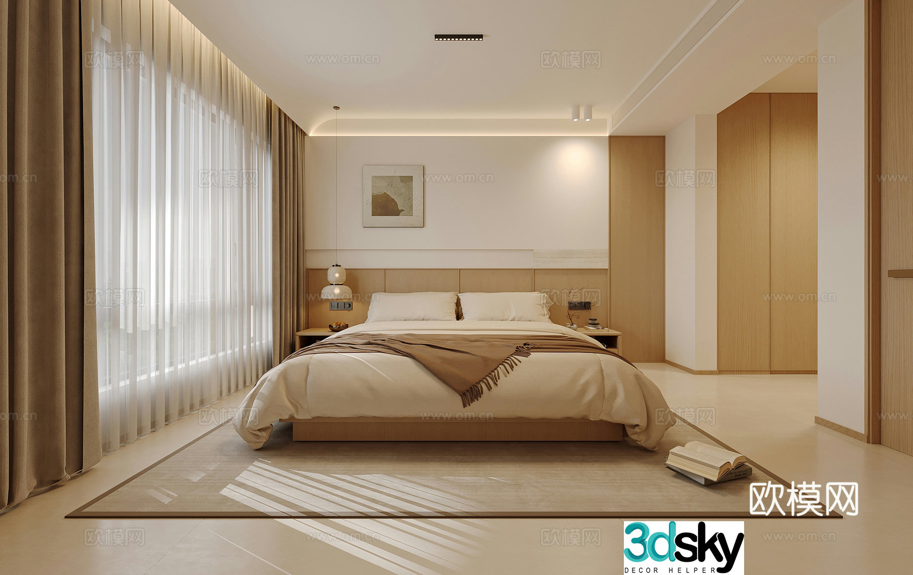 Log wind bedroom 3d model