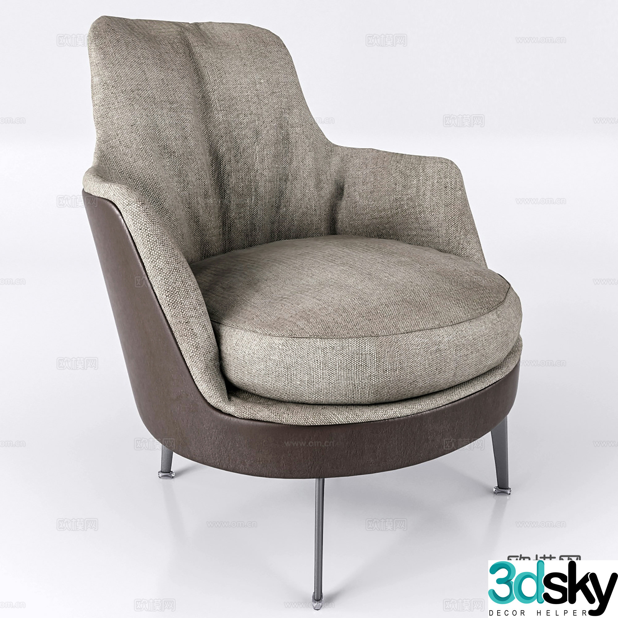 Modern leisure chair cloth chair book chair single chair 3d model