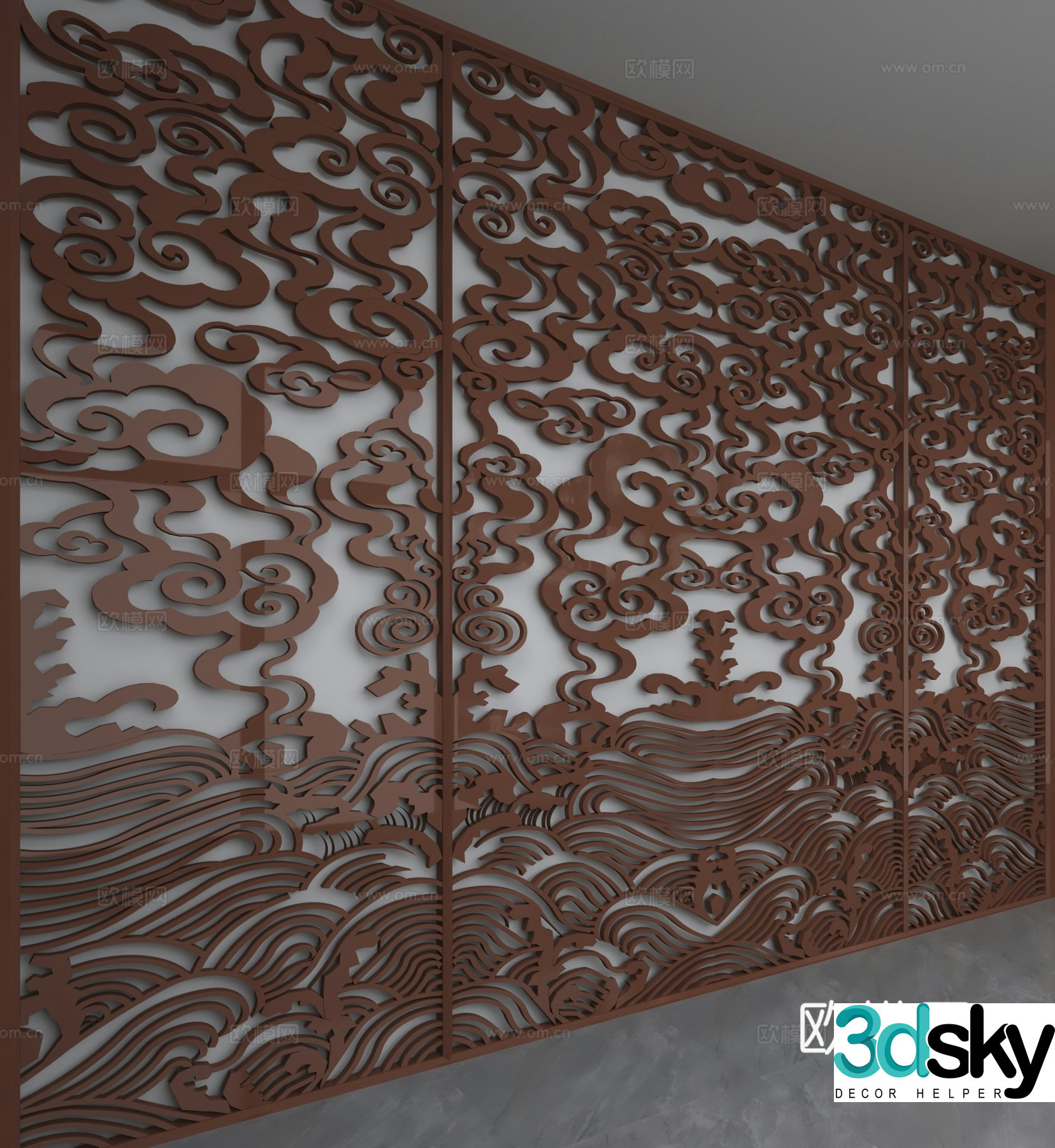 Modern background wall 3d model