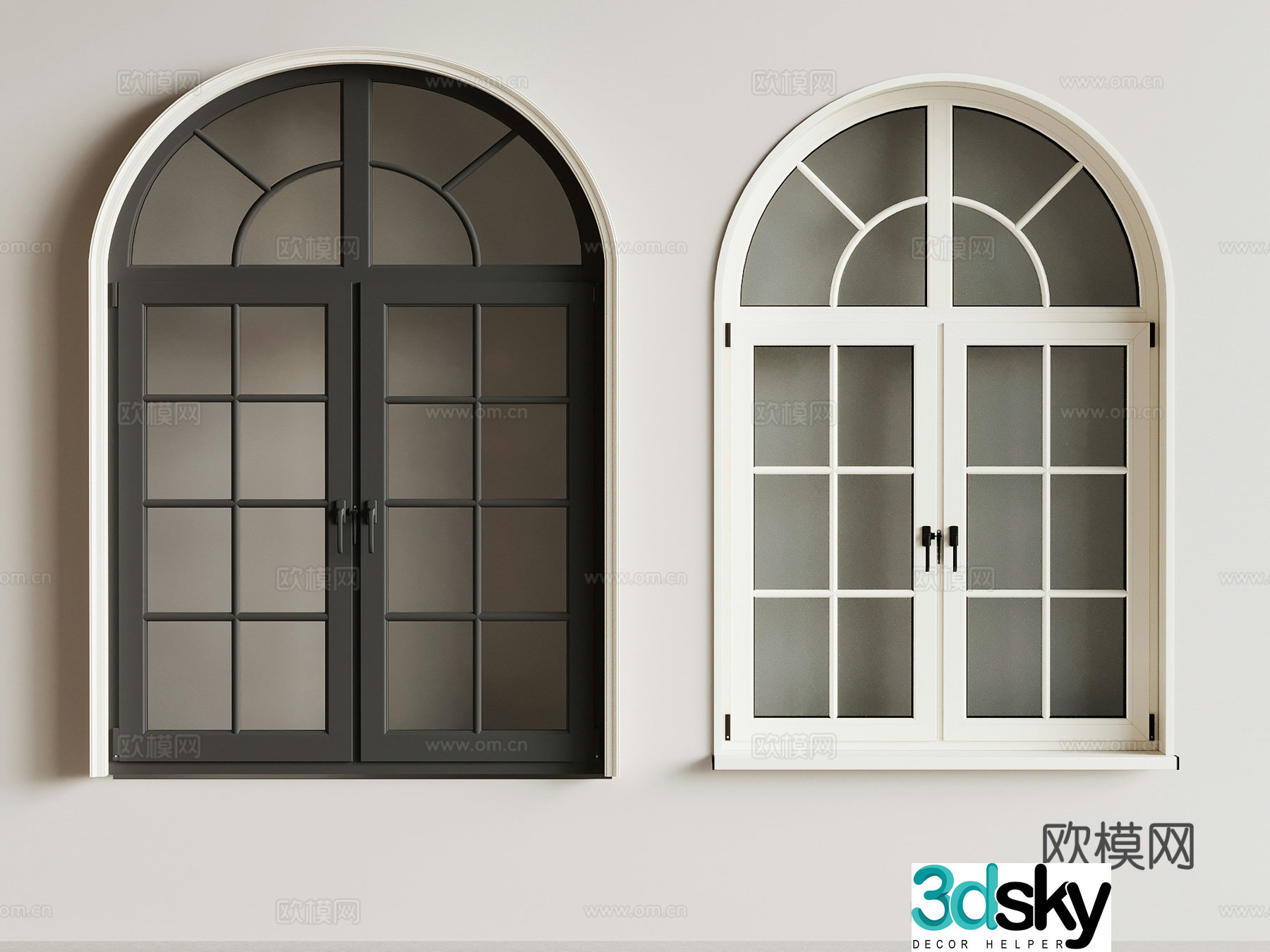 03 Window French Window 3D Model