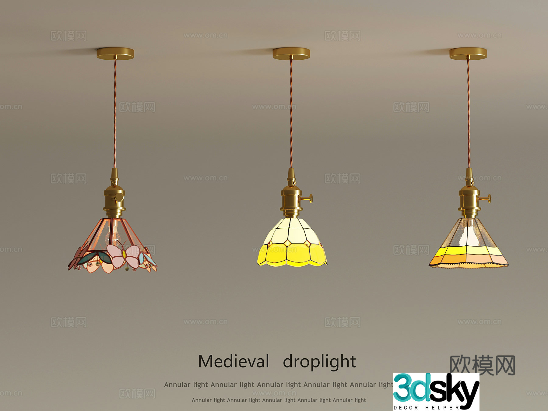 022 Modern Dopamine Chandelier 3D Model